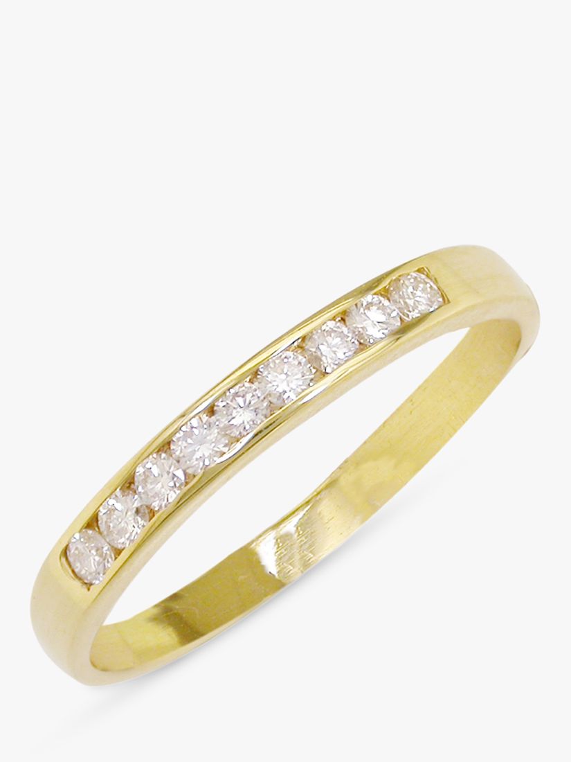 EWA 18ct Yellow Gold Half Eternity Ring, Size P