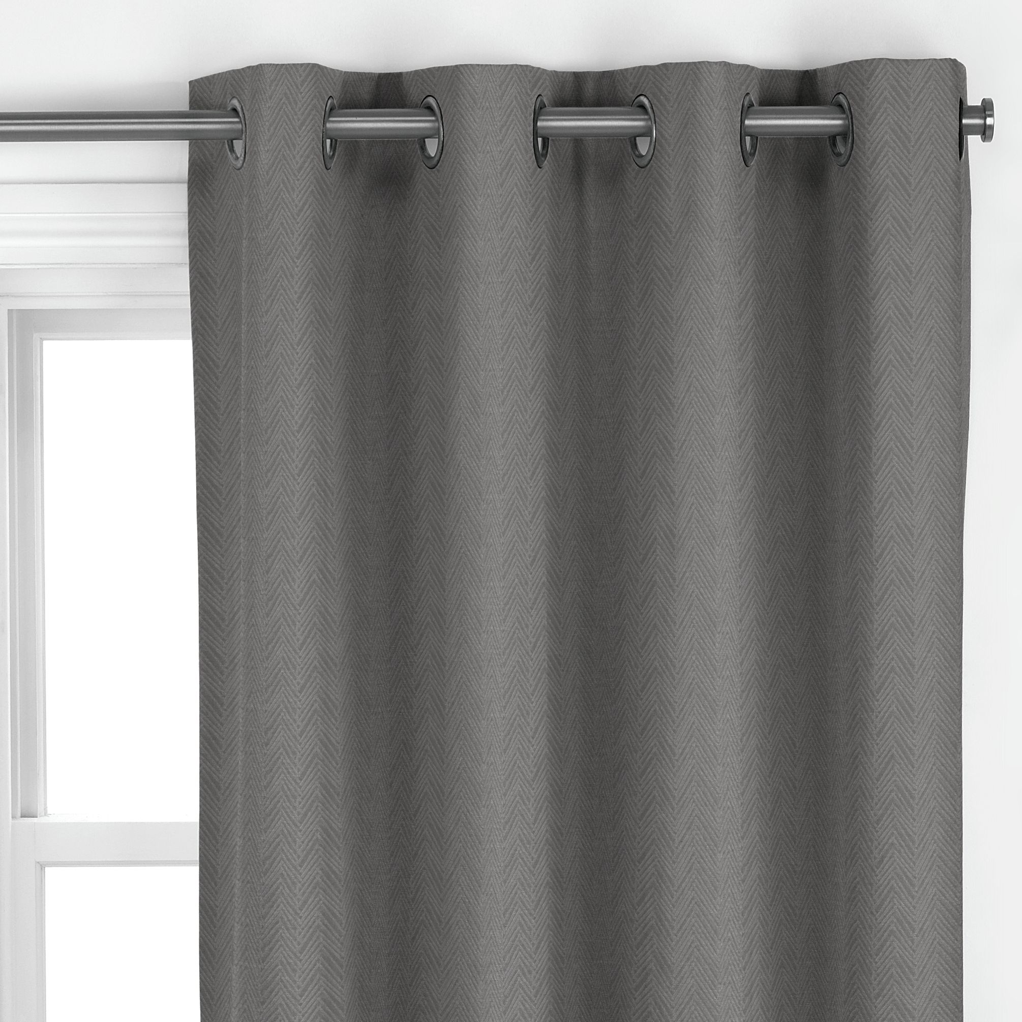 John Lewis Fusion Eyelet Curtains, Silver, W167 x Drop 228cm