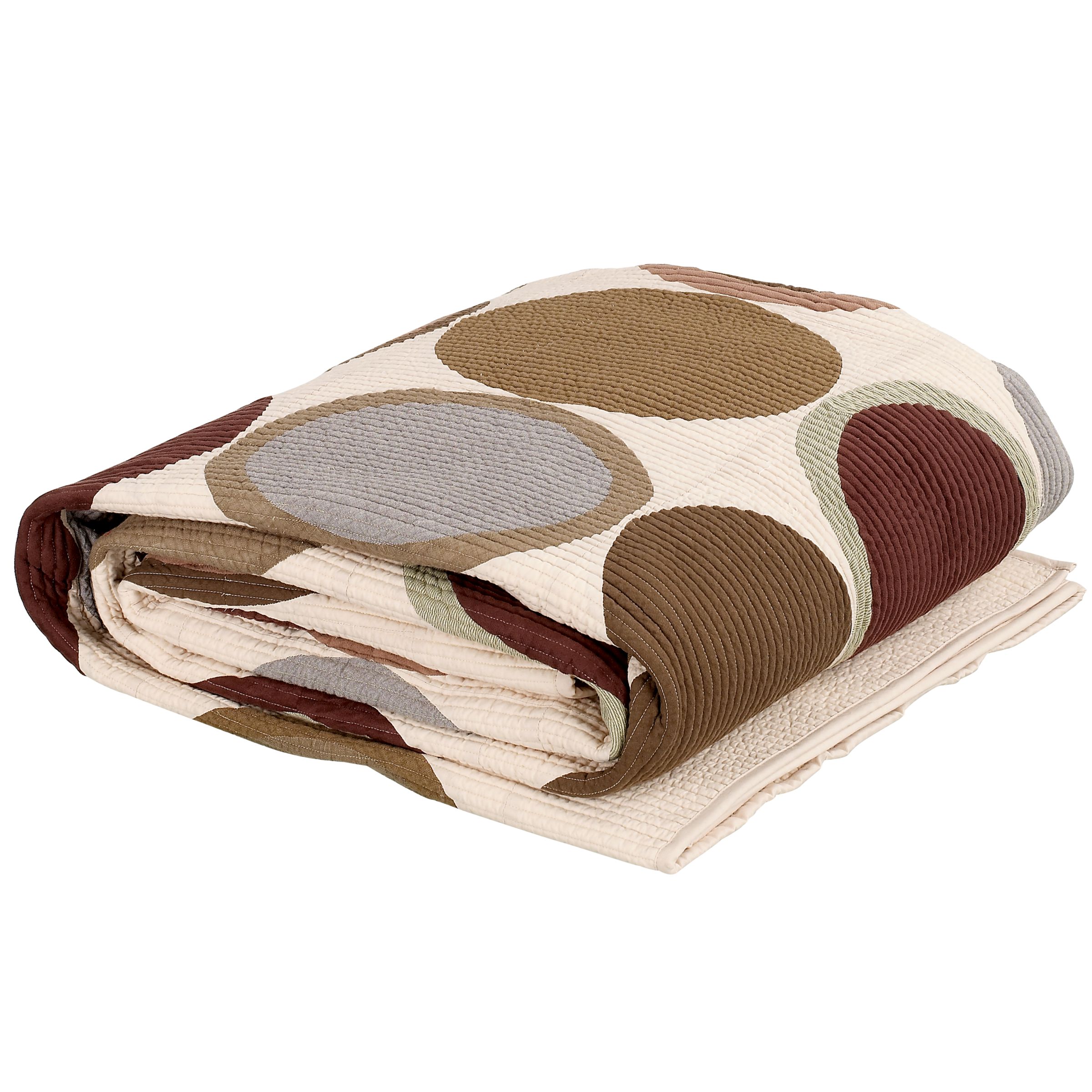 John Lewis Circles Bedspreads Beige W260 x L260cm
