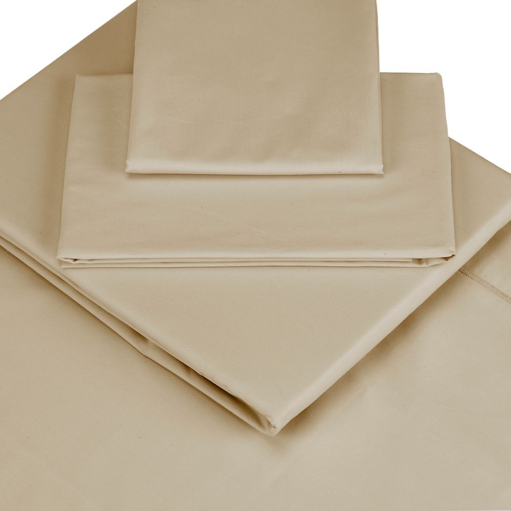 John Lewis Egyptian Cotton Satin Flat Sheet, Clay, Single