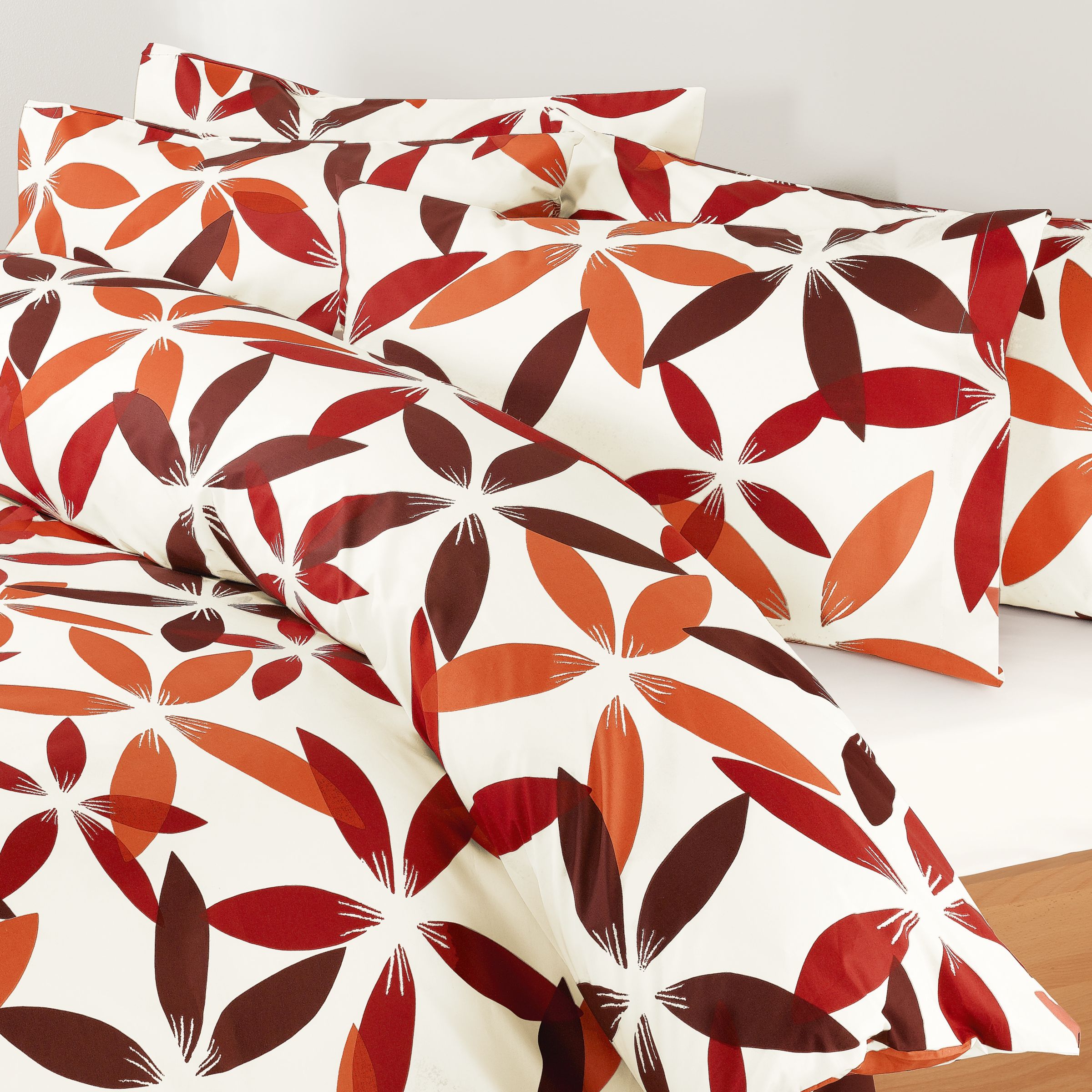 John Lewis Clematis Duvet Cover, Russet, Super