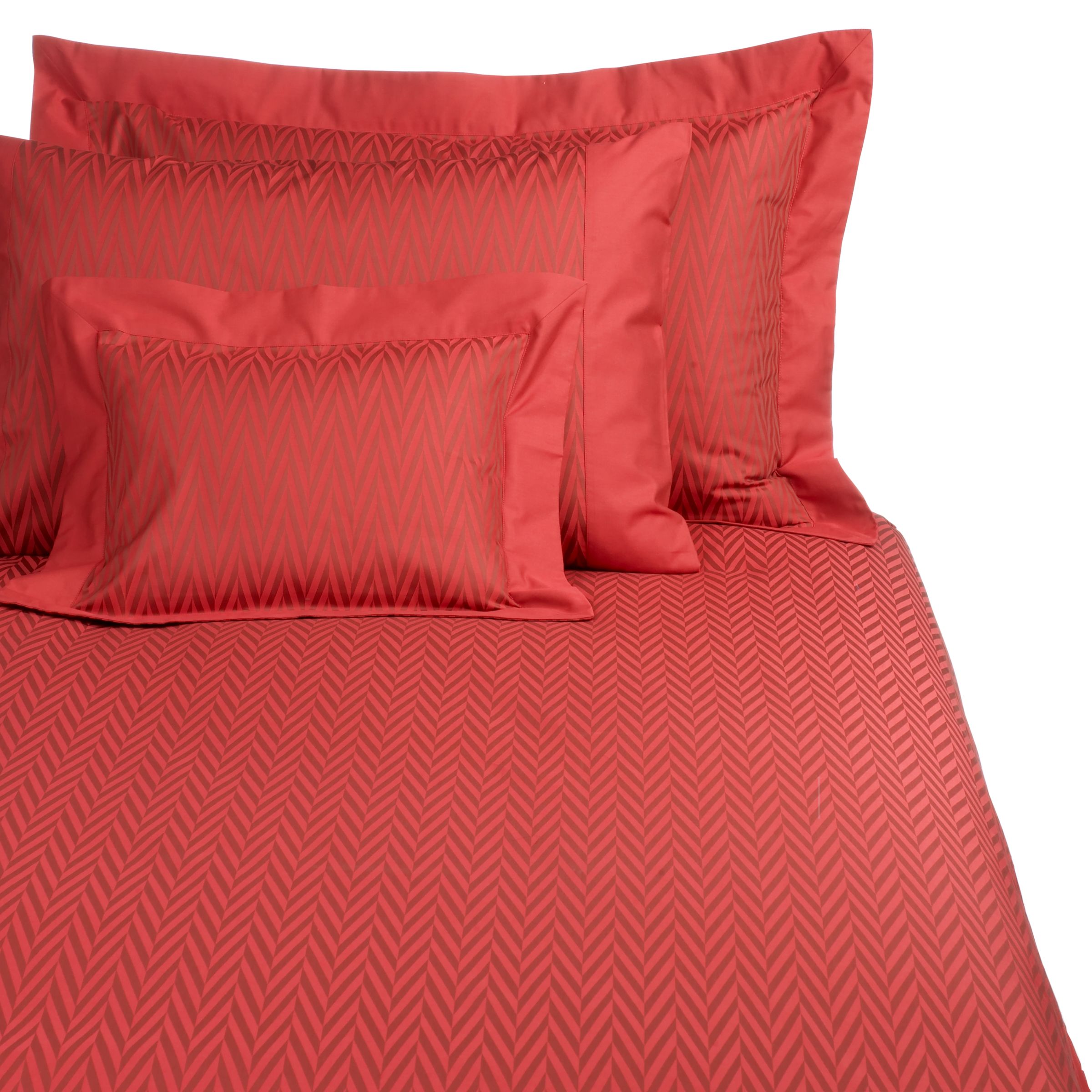 John Lewis Zanis Duvet Cover, Red, Super Kingsize