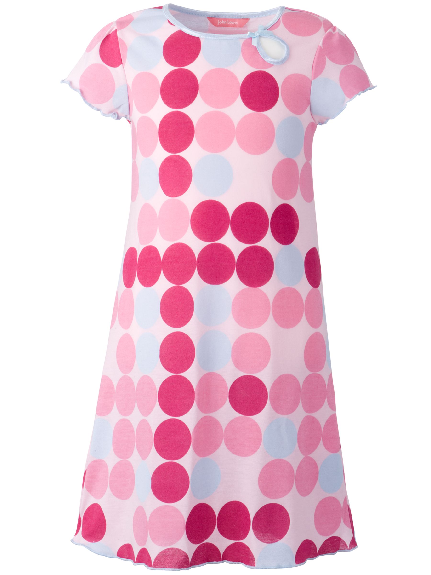 John Lewis Heart Print Nightdress, Multi, 7-8 Years