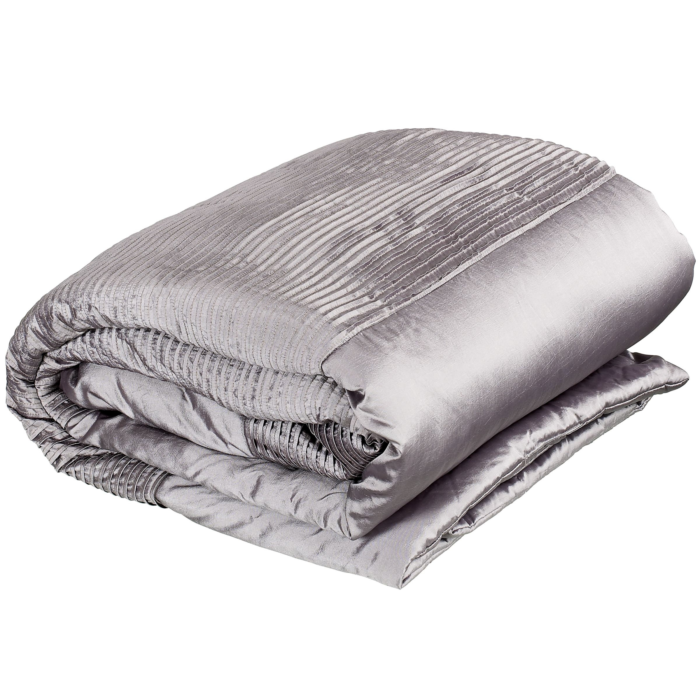 John Lewis Pintuck Taffeta Bedspread, Grey, Double
