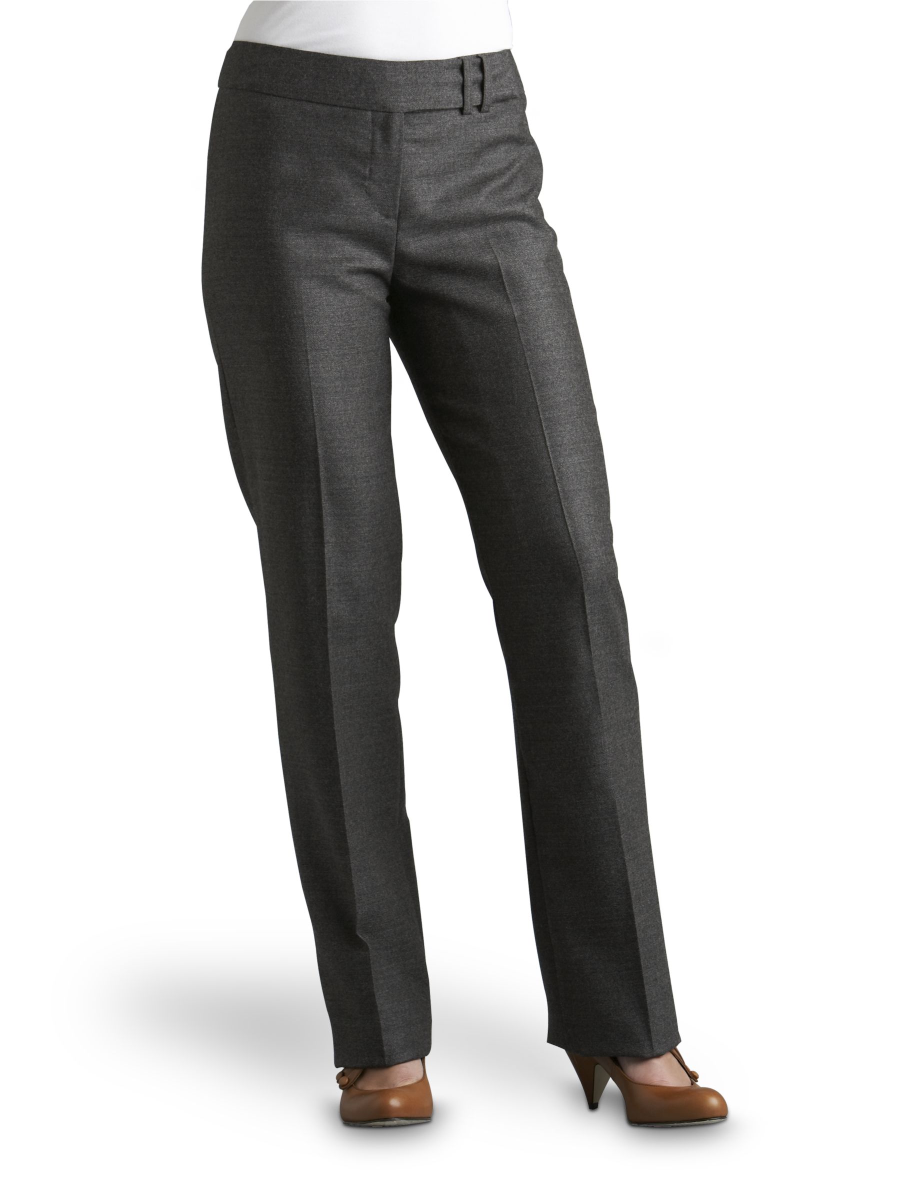 Great Plains Tab Front Flannel Trousers, Grey, Size 16