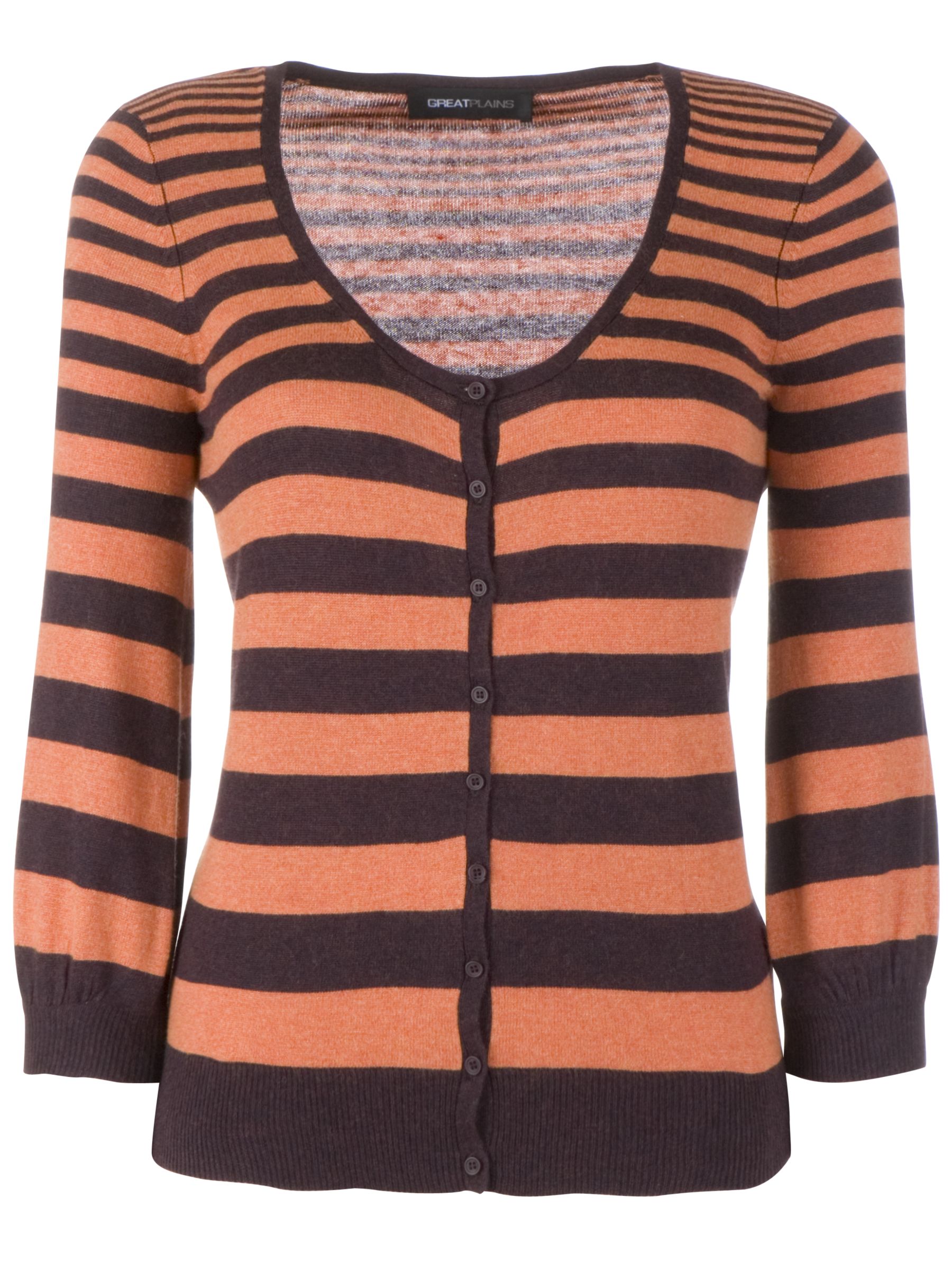 Great Plains Stripe Cardigan, Molasses