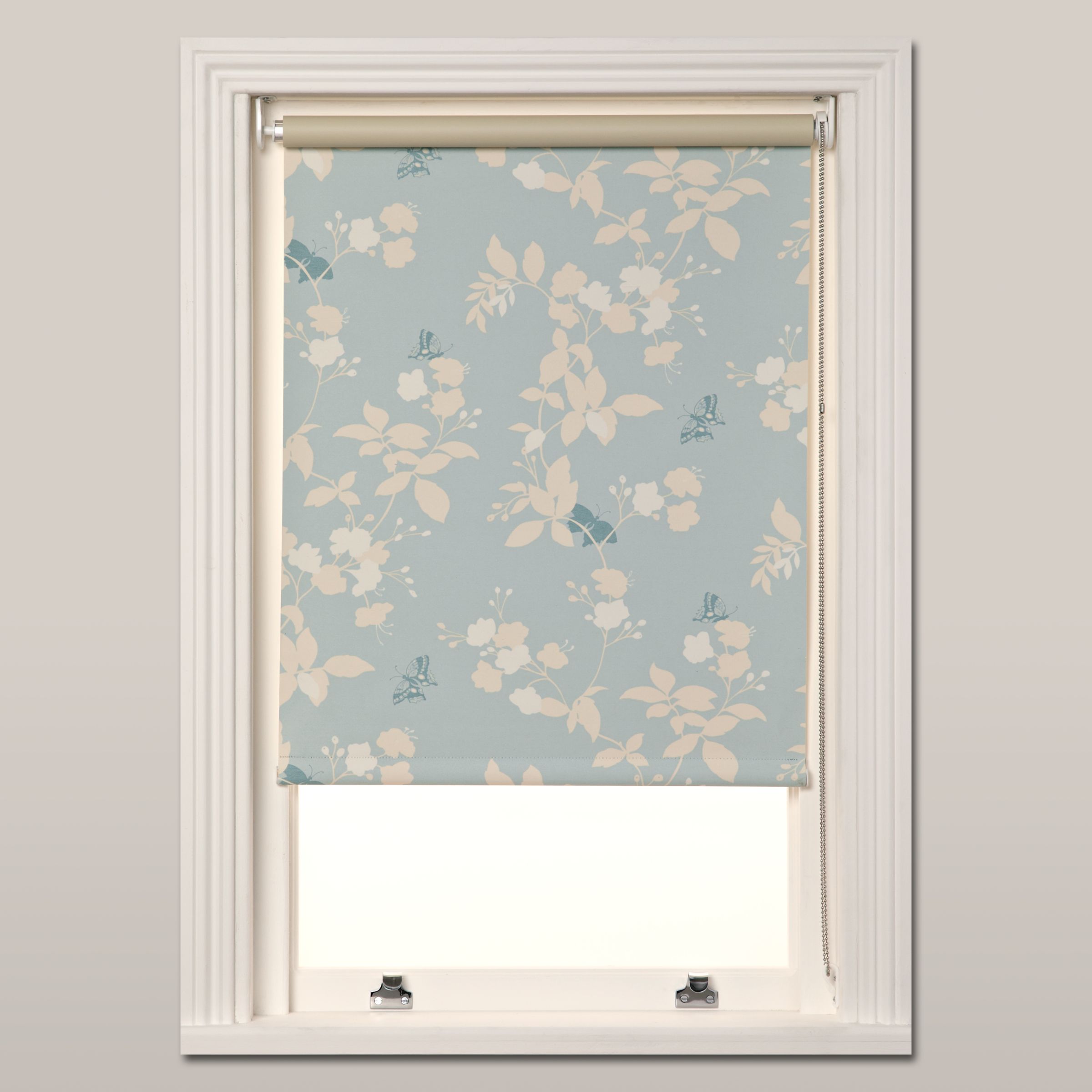 John Lewis Butterfly Blossom Blackout Blind Blue W61cm