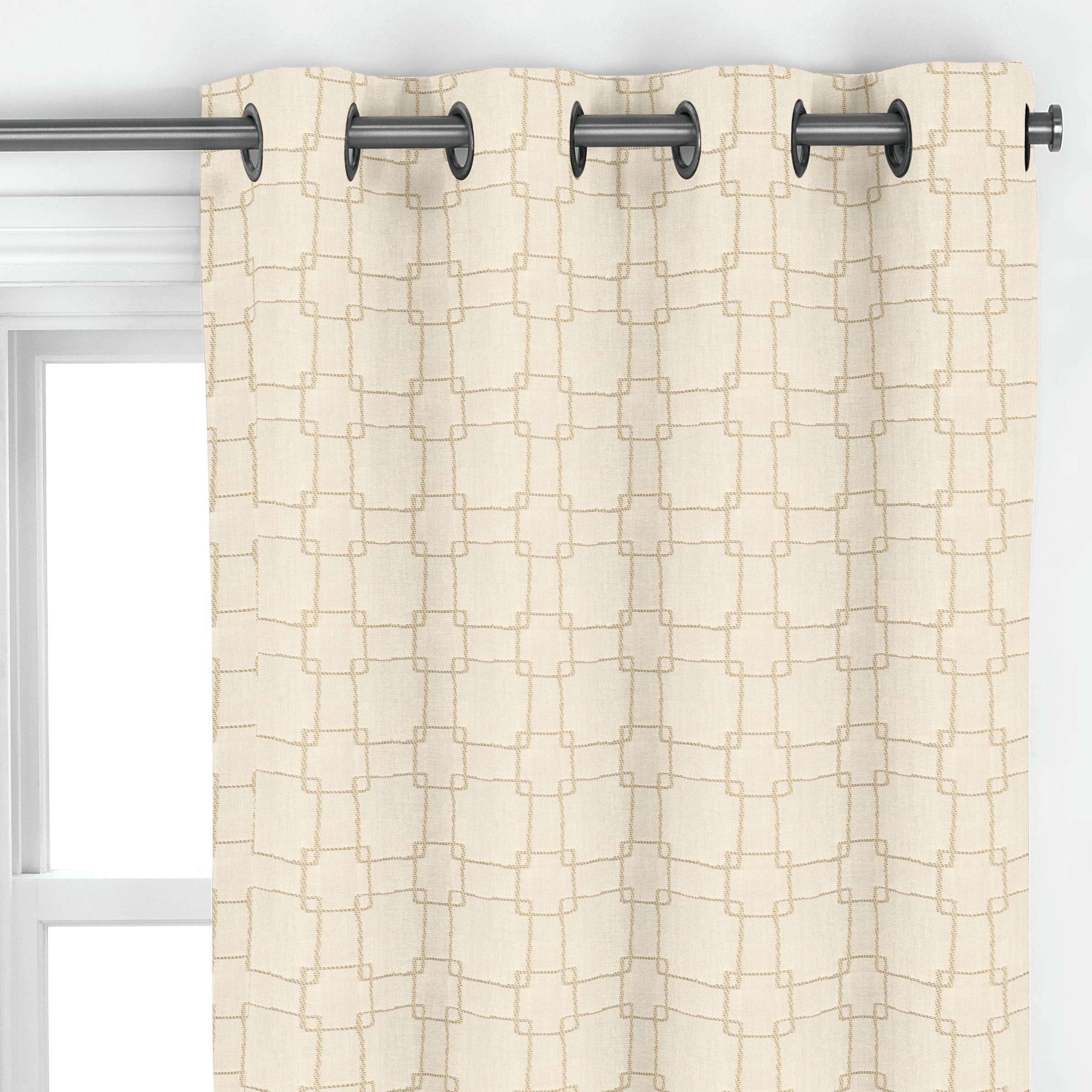 John Lewis Links Eyelet Curtains, Bone, W150 x