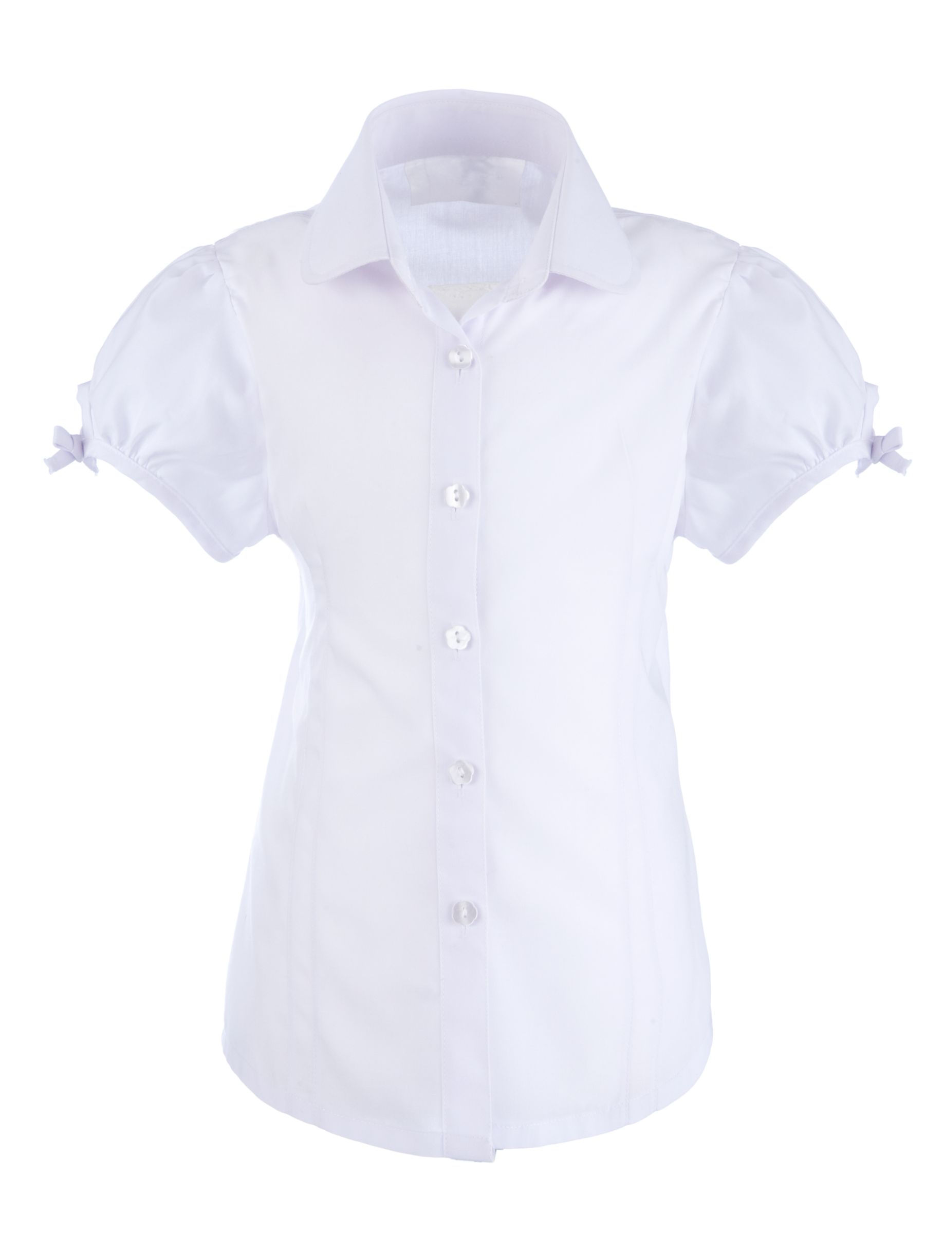 John Lewis Easy-Care Pintuck Blouse, White, 12