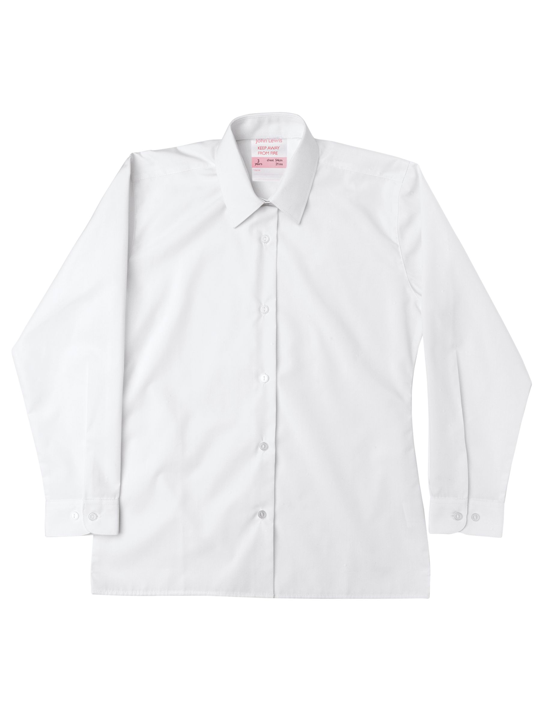 John Lewis Easy-Care Long Sleeve Blouse, White,