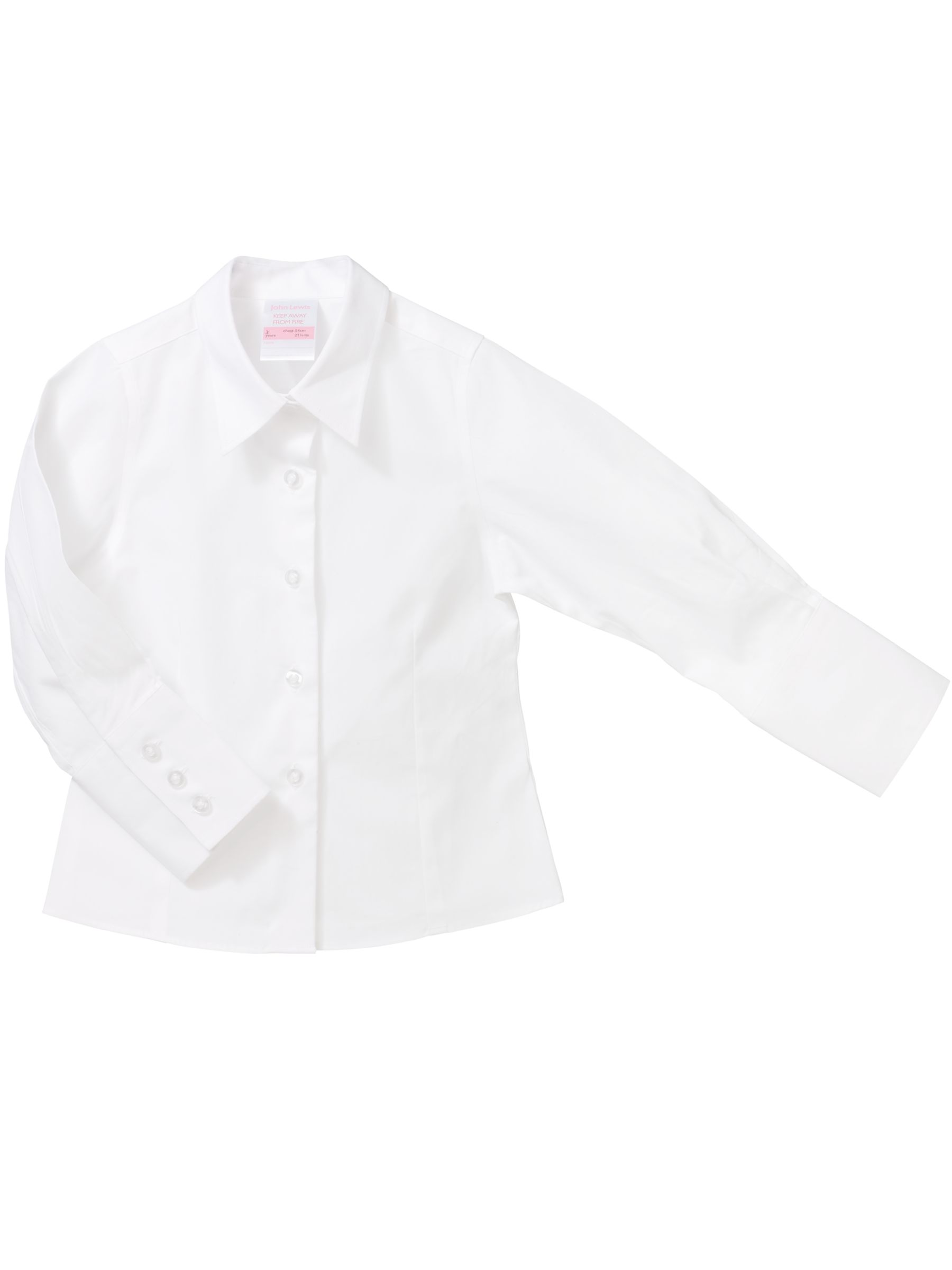 John Lewis Long Sleeve Fitted Cotton Blouse,