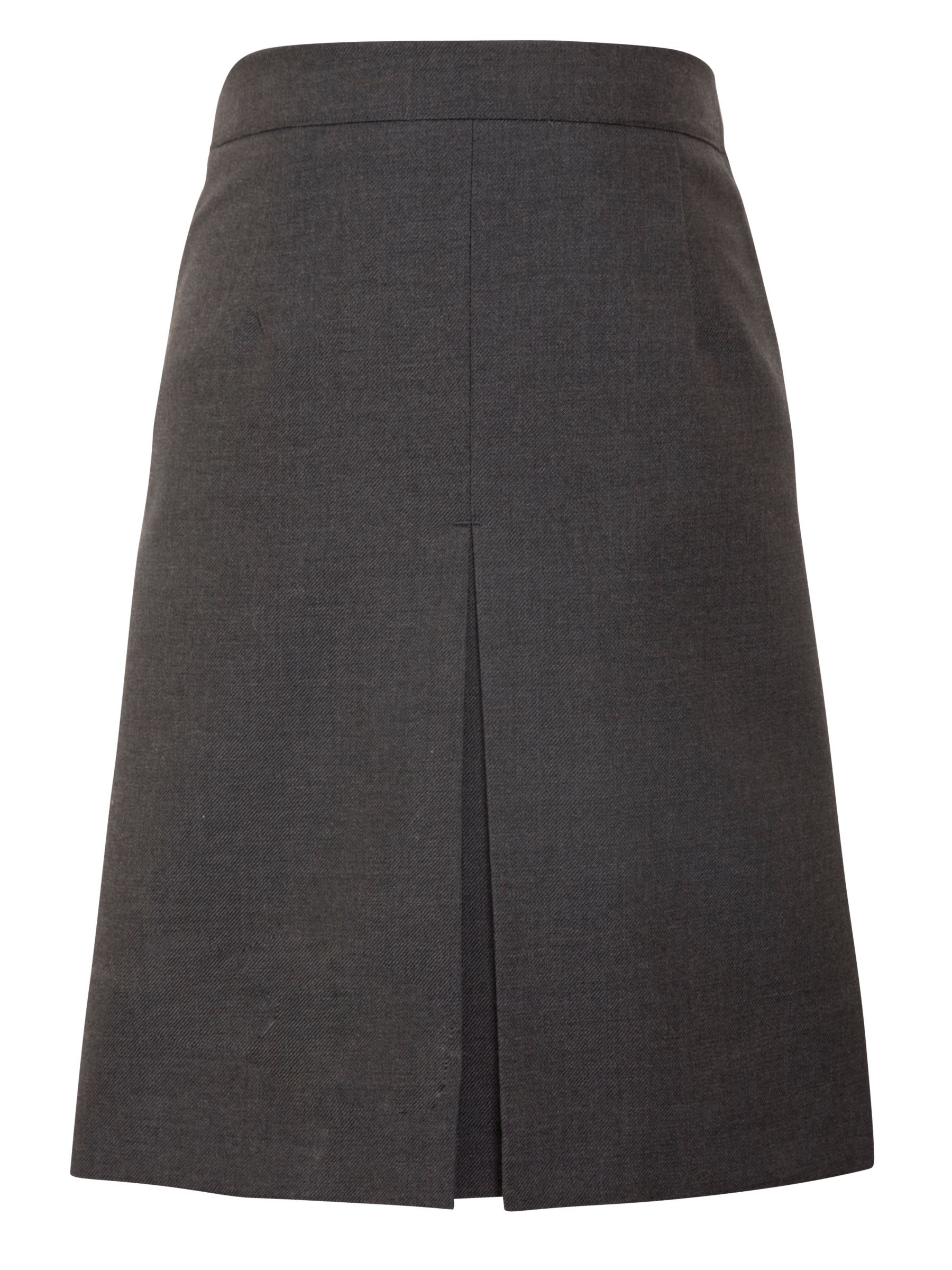 John Lewis Wool Mix Invert Pleat Skirt, Grey, Age 14 Regular