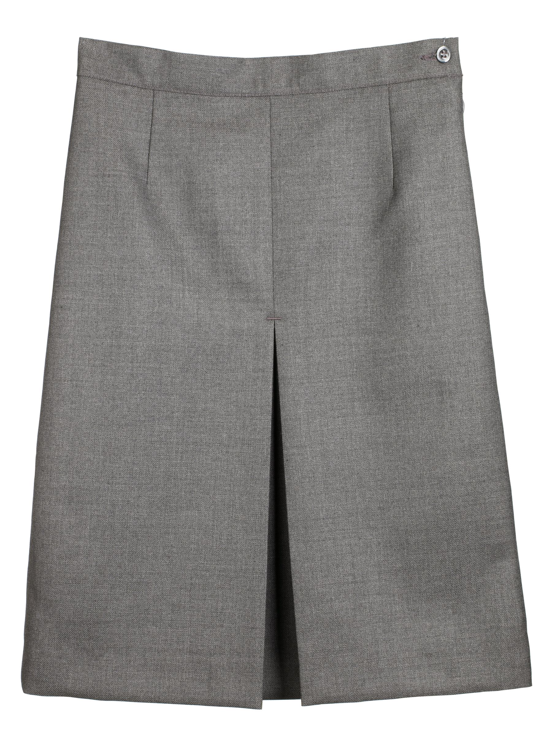 John Lewis Wool Mix Invert Pleat Skirt, Charcoal, Age 5 Regular