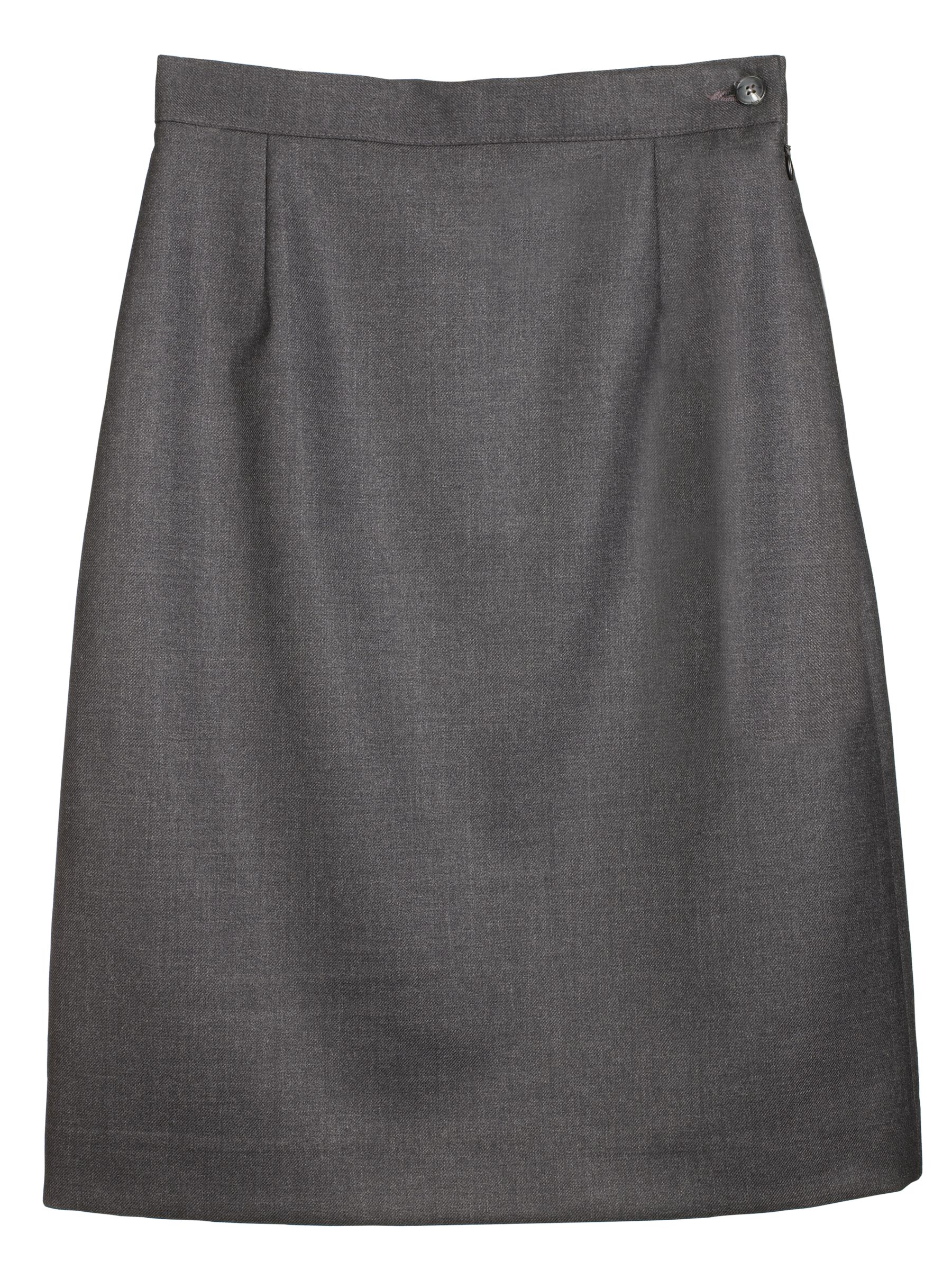 John Lewis Wool Mix Pencil Skirt, Charcoal, Age 9 Long