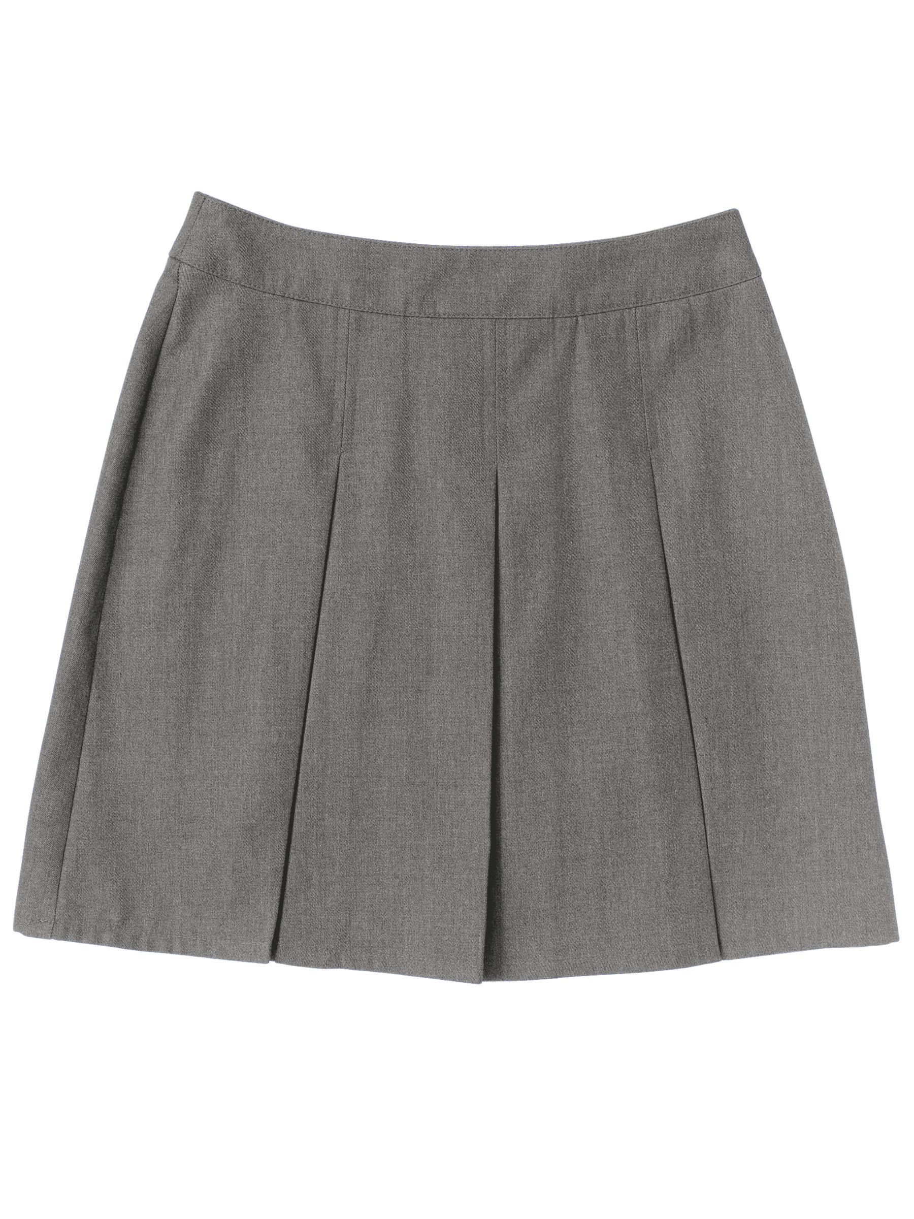 John Lewis Box Pleat Skirt, Grey, Age 16
