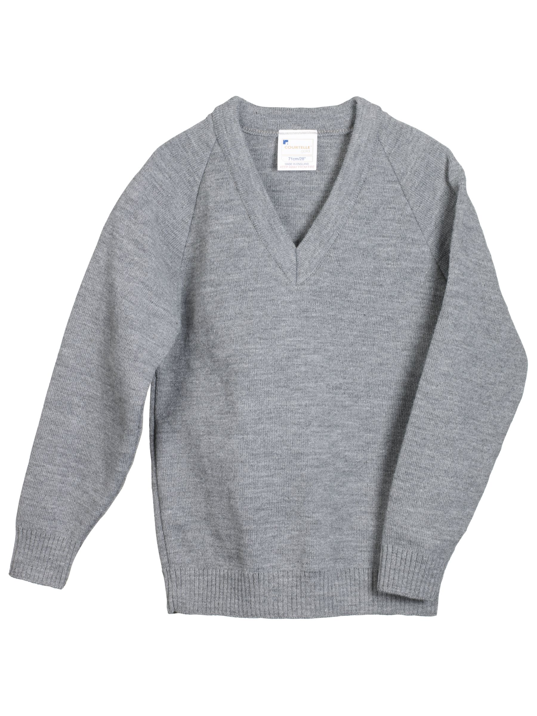 John Lewis Easy-Care Acrylic Jumper, Grey, Age 15-16