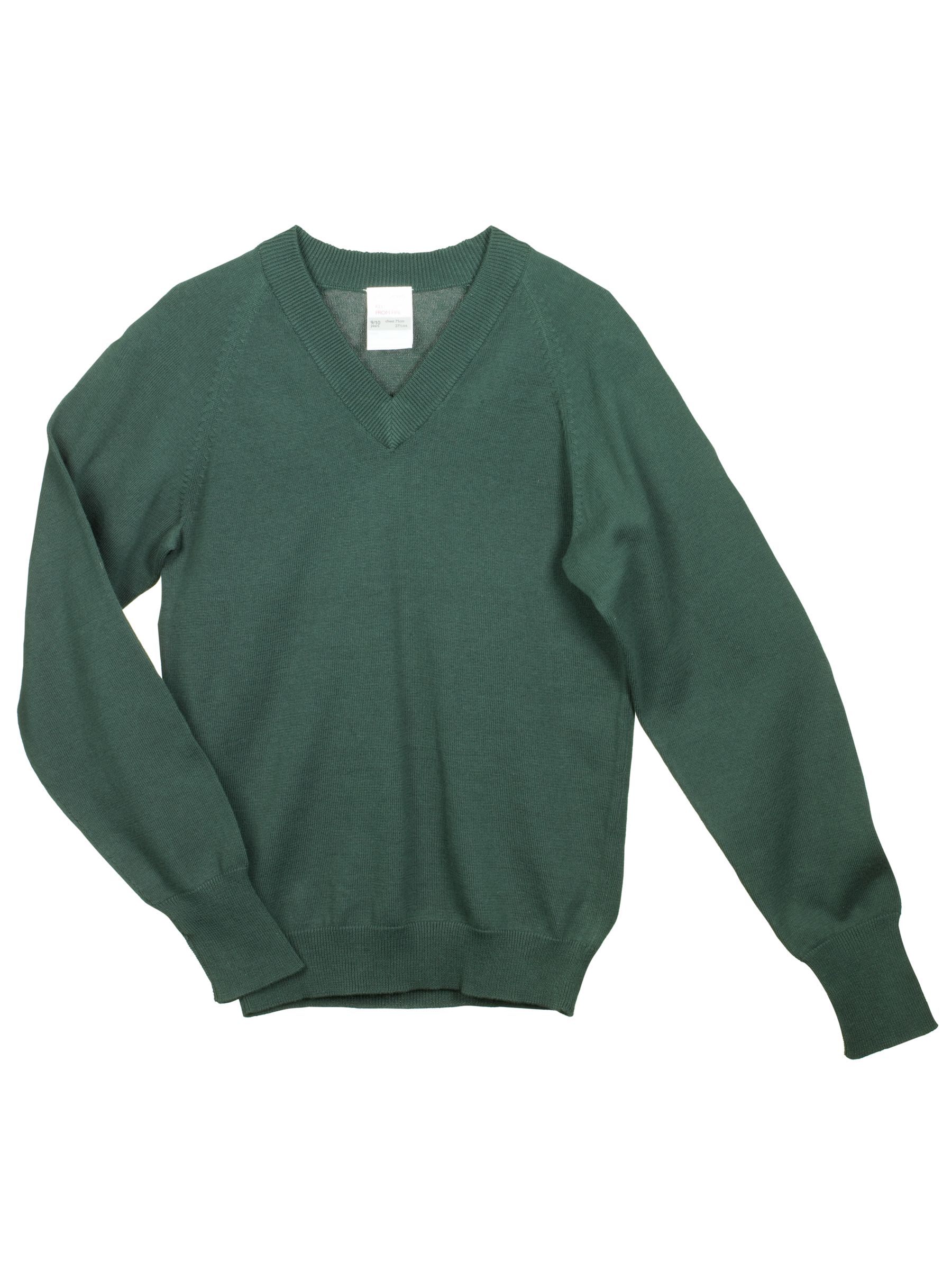 John Lewis Cotton Jumper, Bottle Green, 9-10 Years