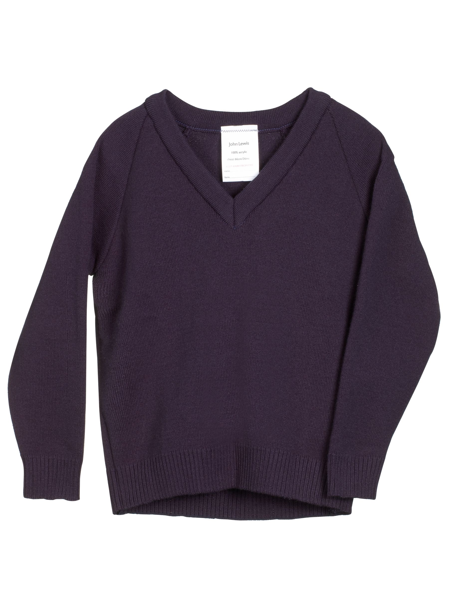 John Lewis Easy-Care Acrylic Jumper, Navy, Age 13-14