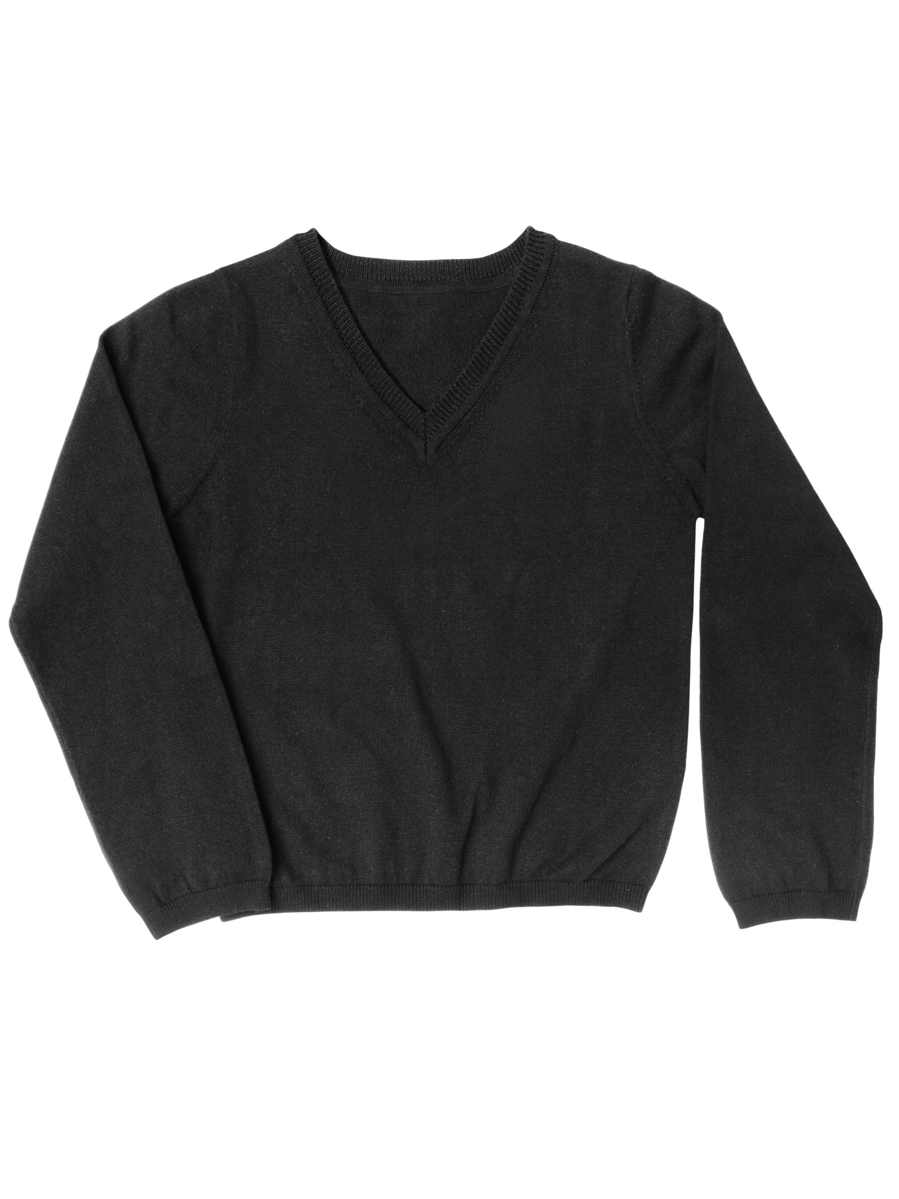 John Lewis Cotton/Cashmere Jumper, Black, Age 5-6