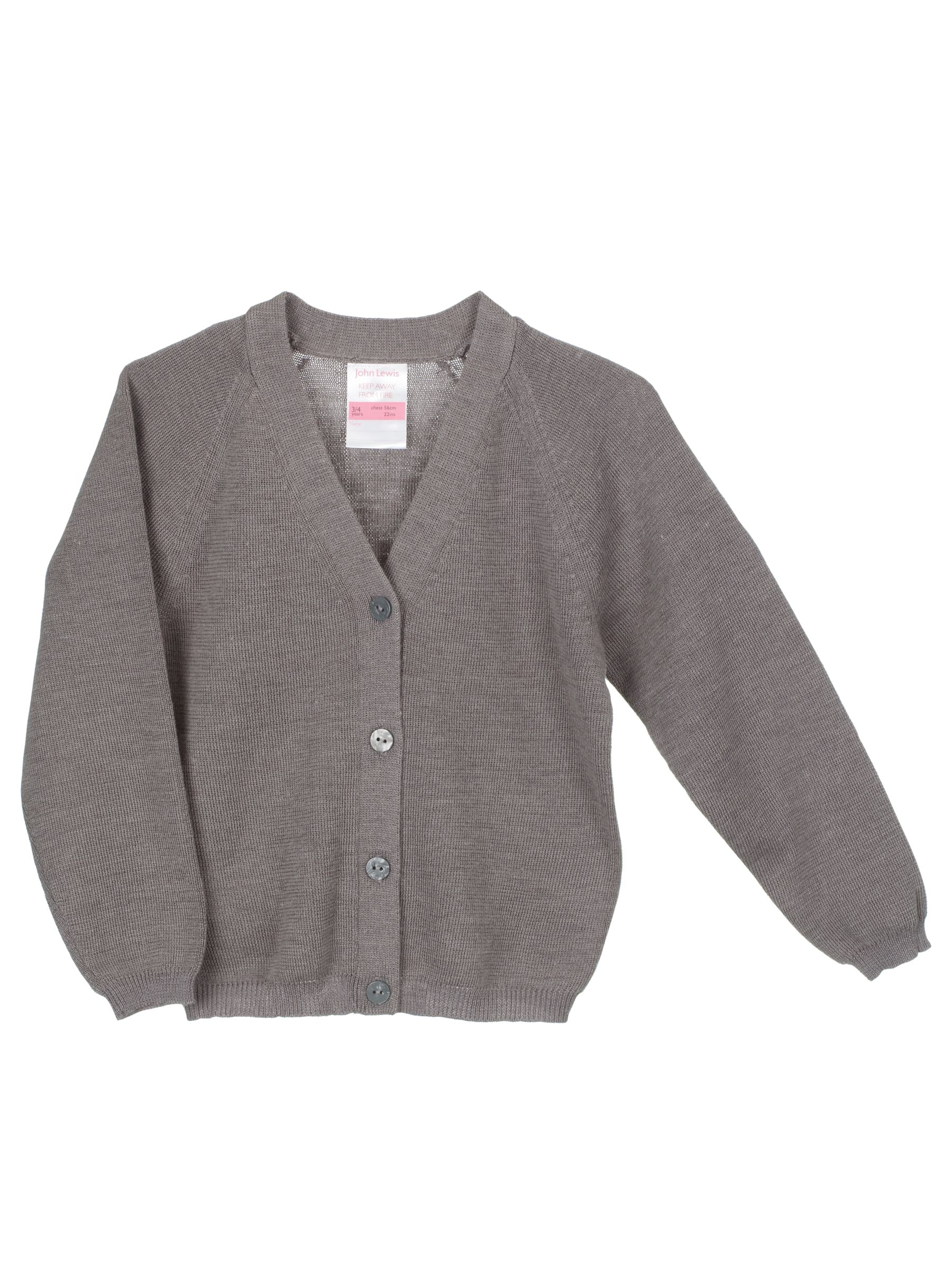 John Lewis Wool Mix Cardigan, Grey, 15-16 Years