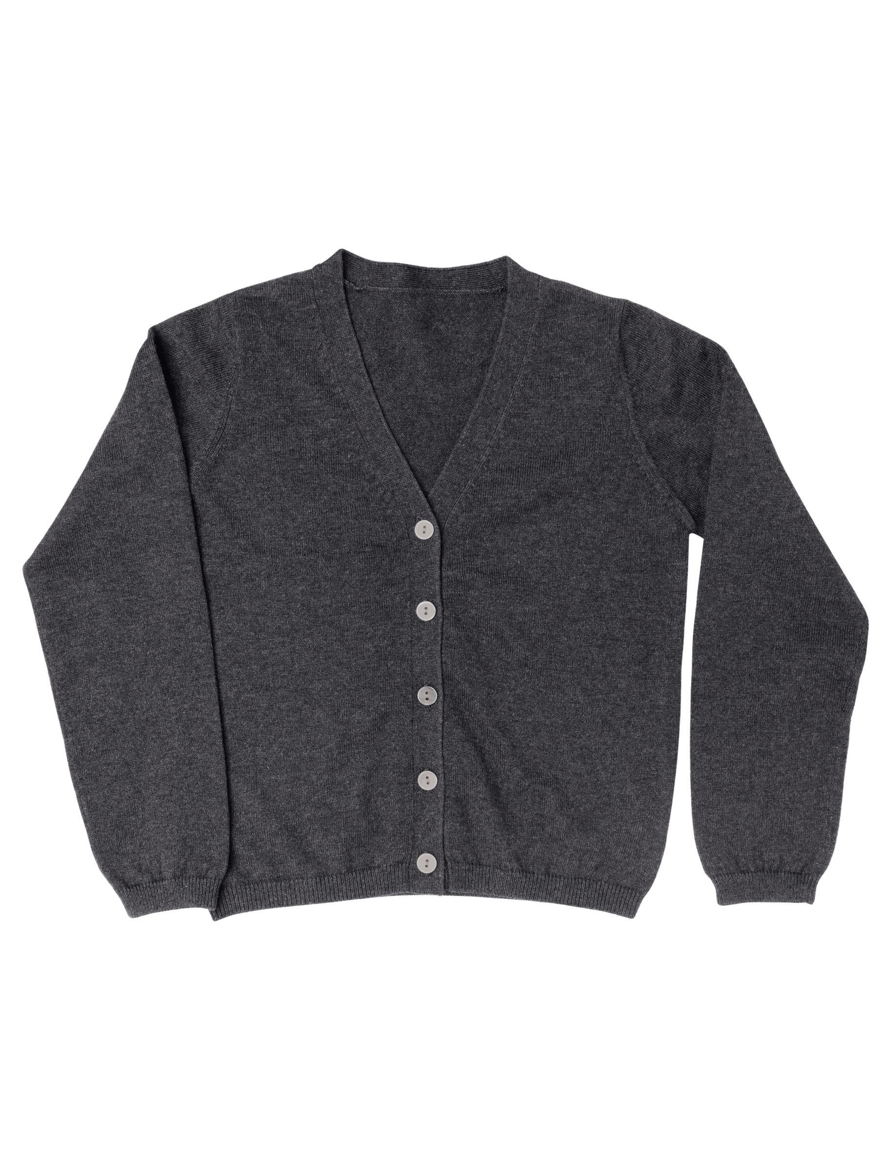John Lewis Cotton/Cashmere Cardigan, Grey, Age 5-6