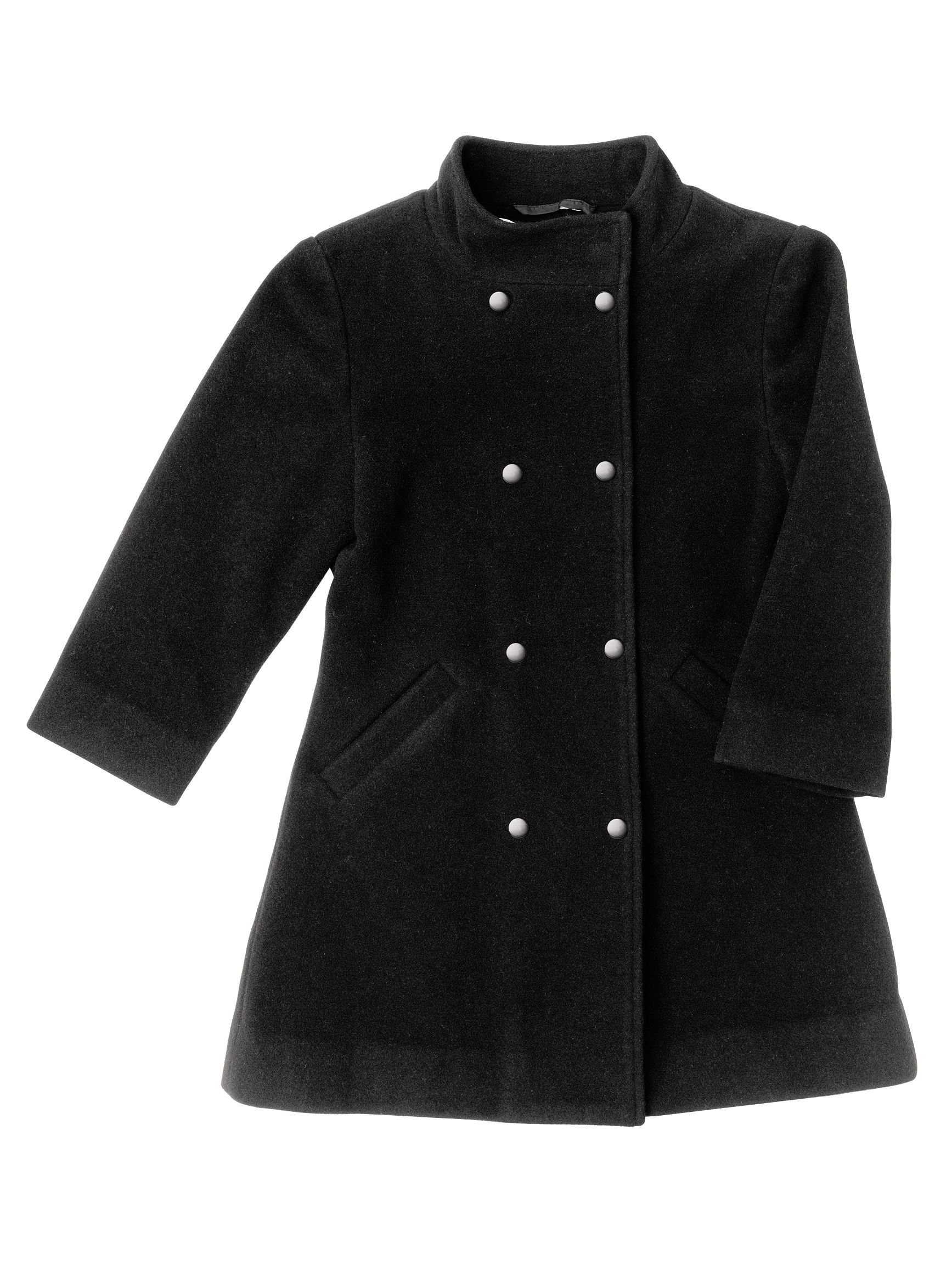 John Lewis Wool Coat, Black, Age 4-5