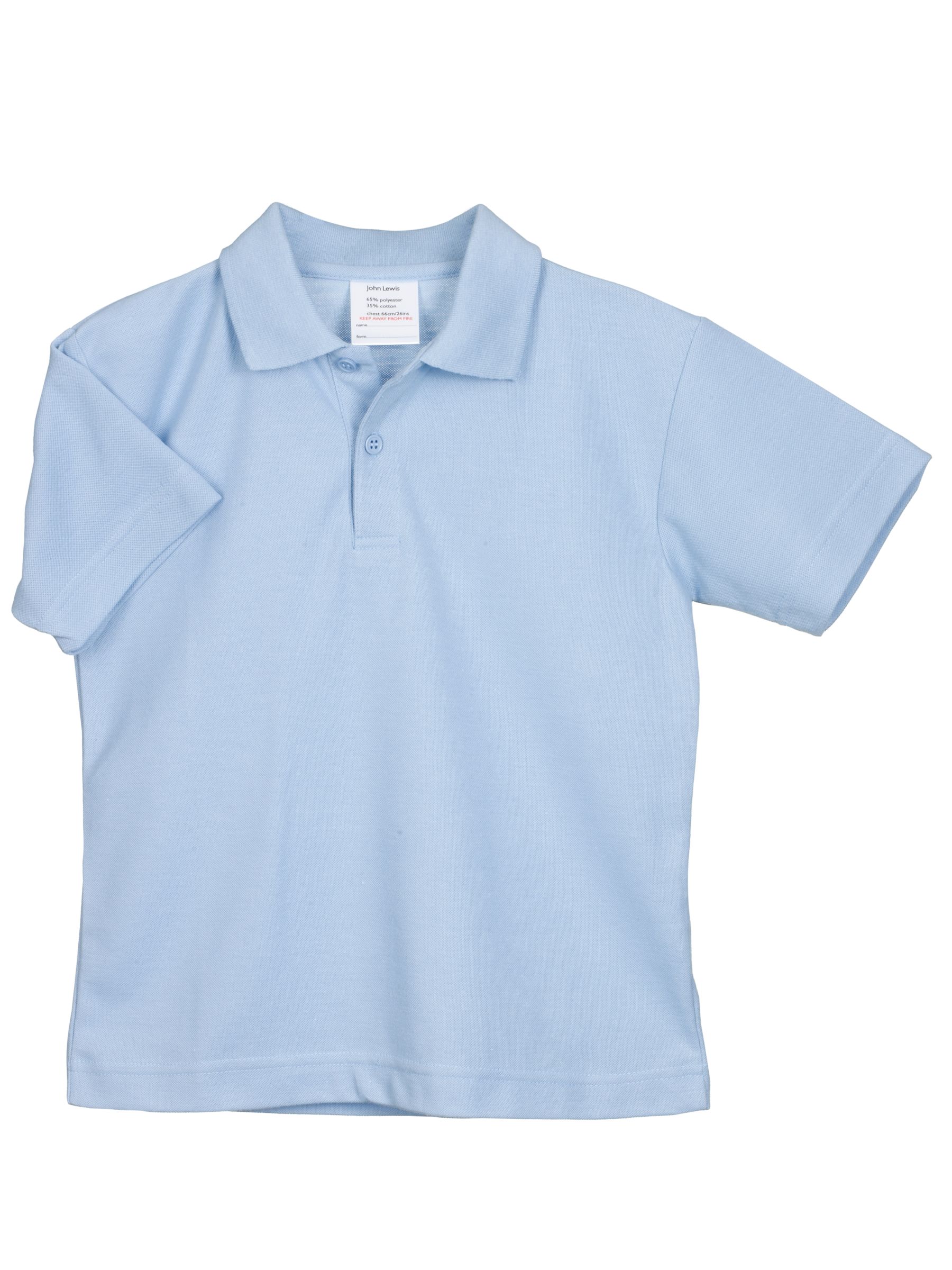 John Lewis Easy-Care Polo Shirts, Anti-Microbial, Blue, Age 12