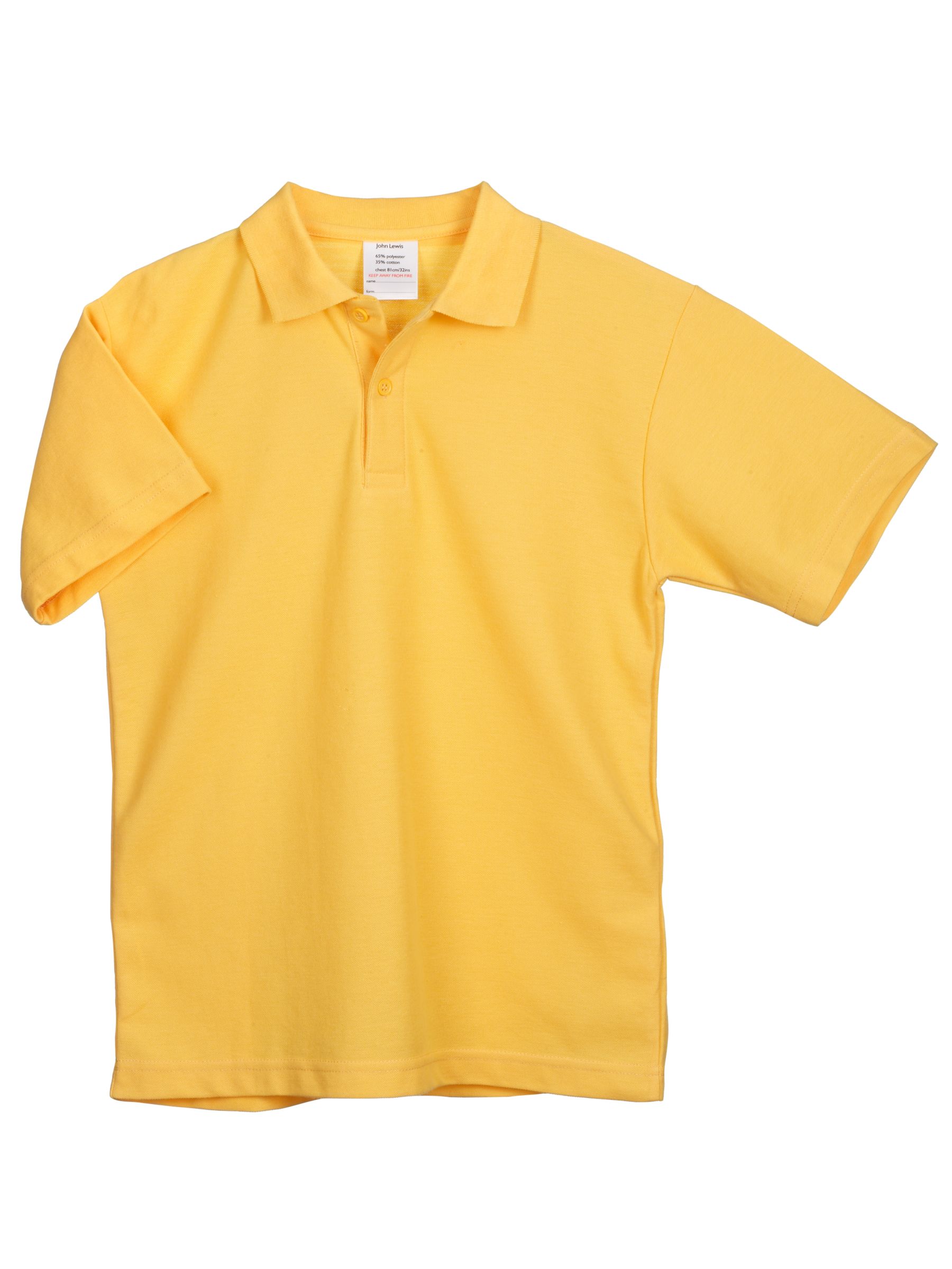 John Lewis Easy-Care Polo Shirt, Anti-Microbial, Yellow, 2 Pack, Chest 42''