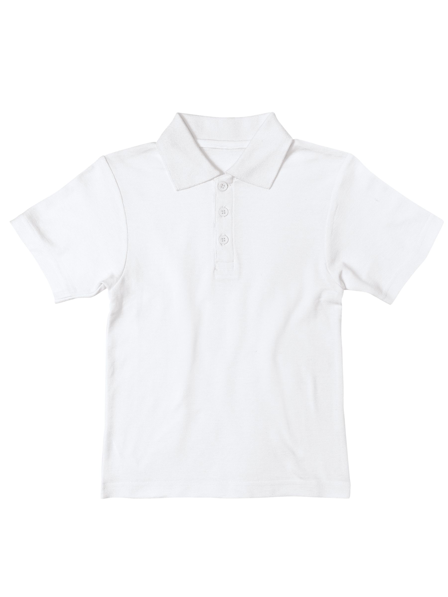 John Lewis Cotton Polo Shirt, White, Age 7