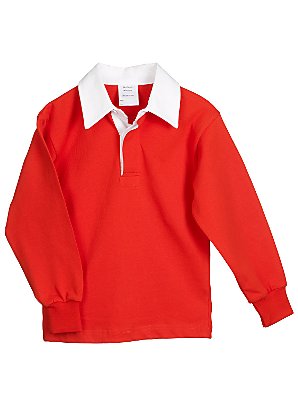 Cotton Rugby Shirt, Scarlet, Chest