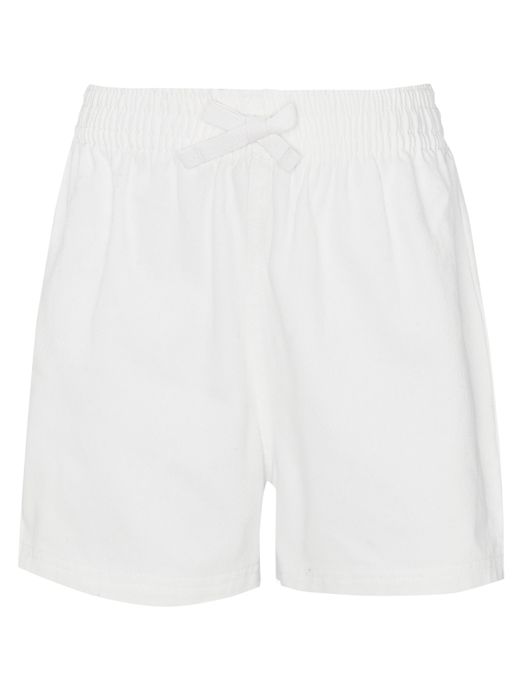 John Lewis Cotton PE Shorts, White, Age 3-4