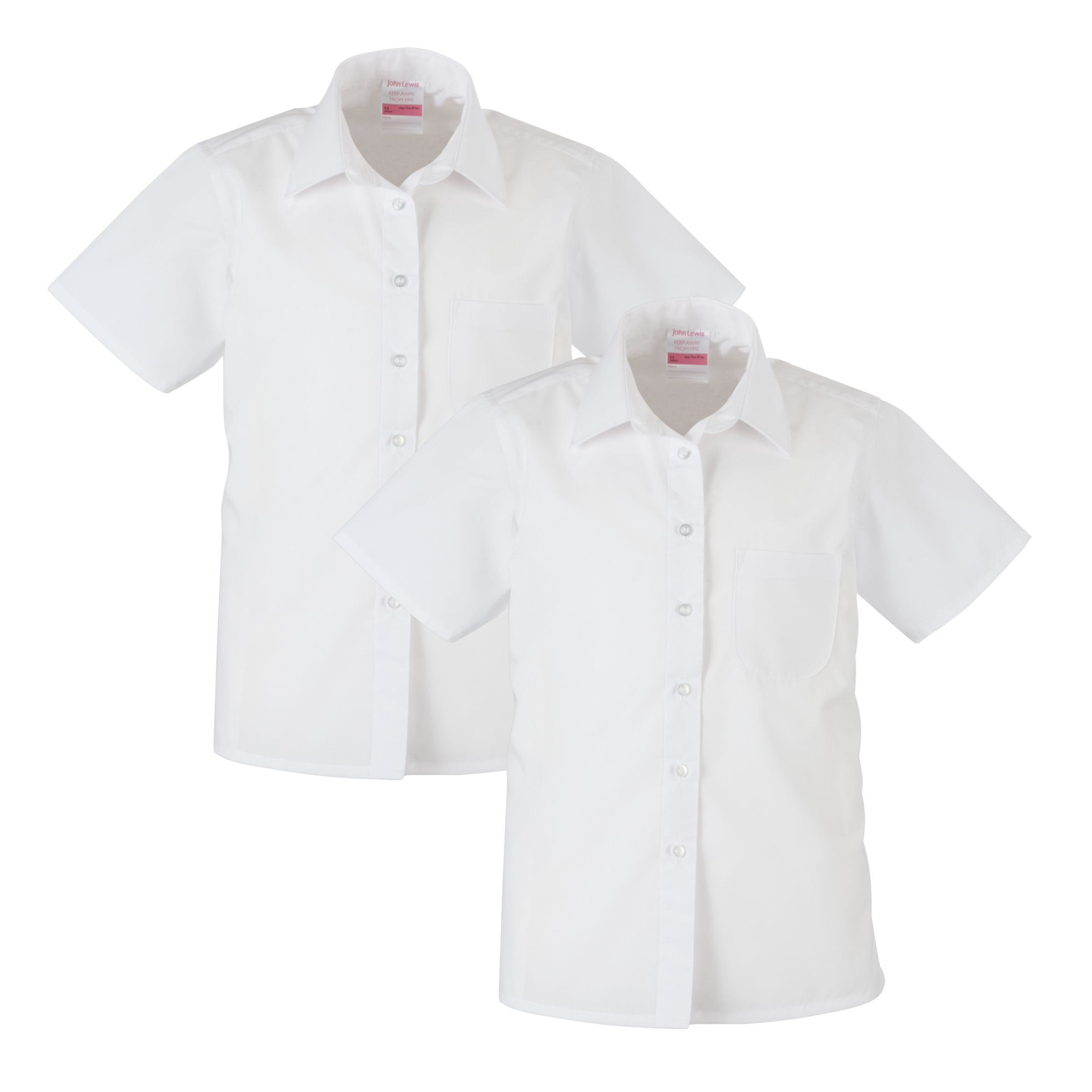 John Lewis Non-Iron Short Sleeve Blouse, Pack of