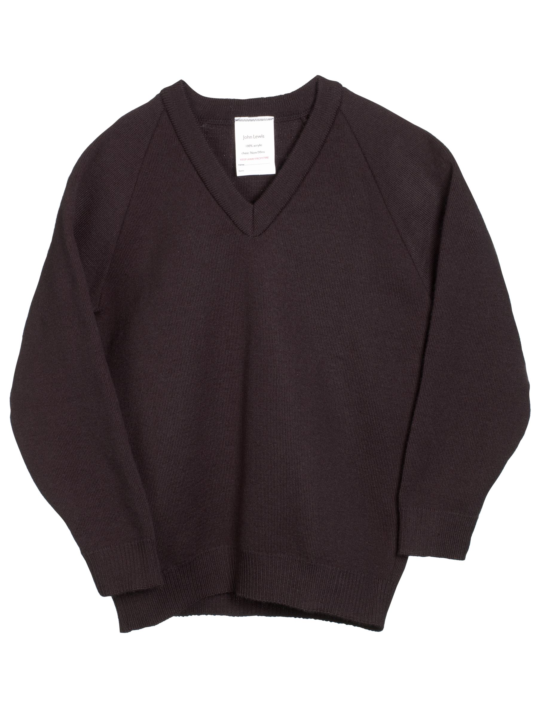 John Lewis Easy-Care Acrylic Jumper, Black, Age 15-16