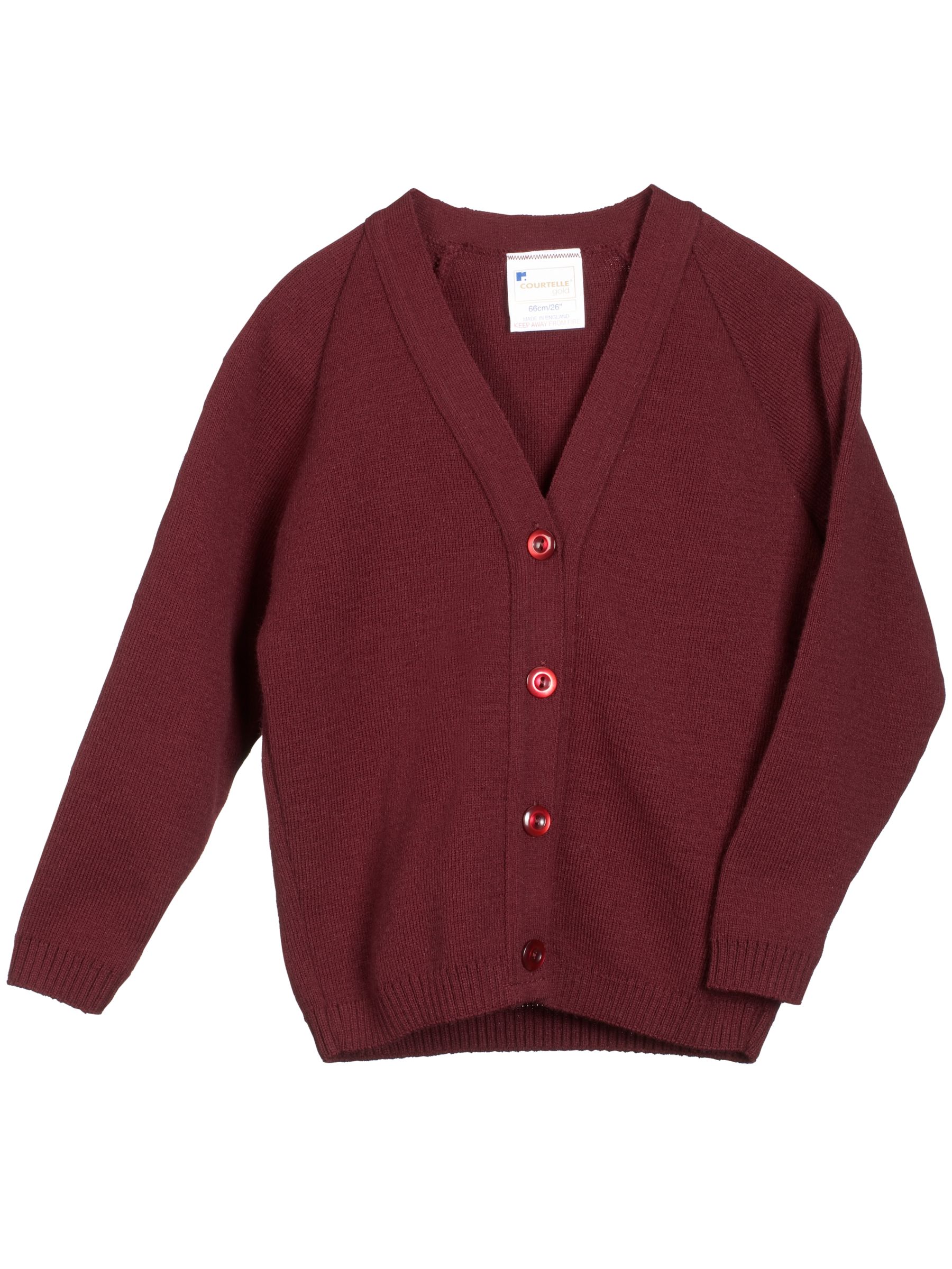 John Lewis Easy-Care Acrylic Cardigan, Maroon, Chest 40''