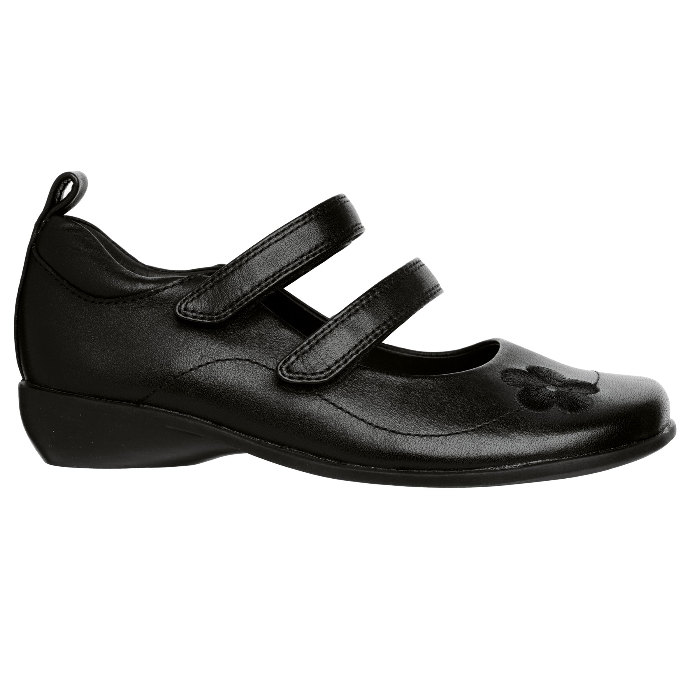 John Lewis Maisy Flower Shoes, Black, Size 10