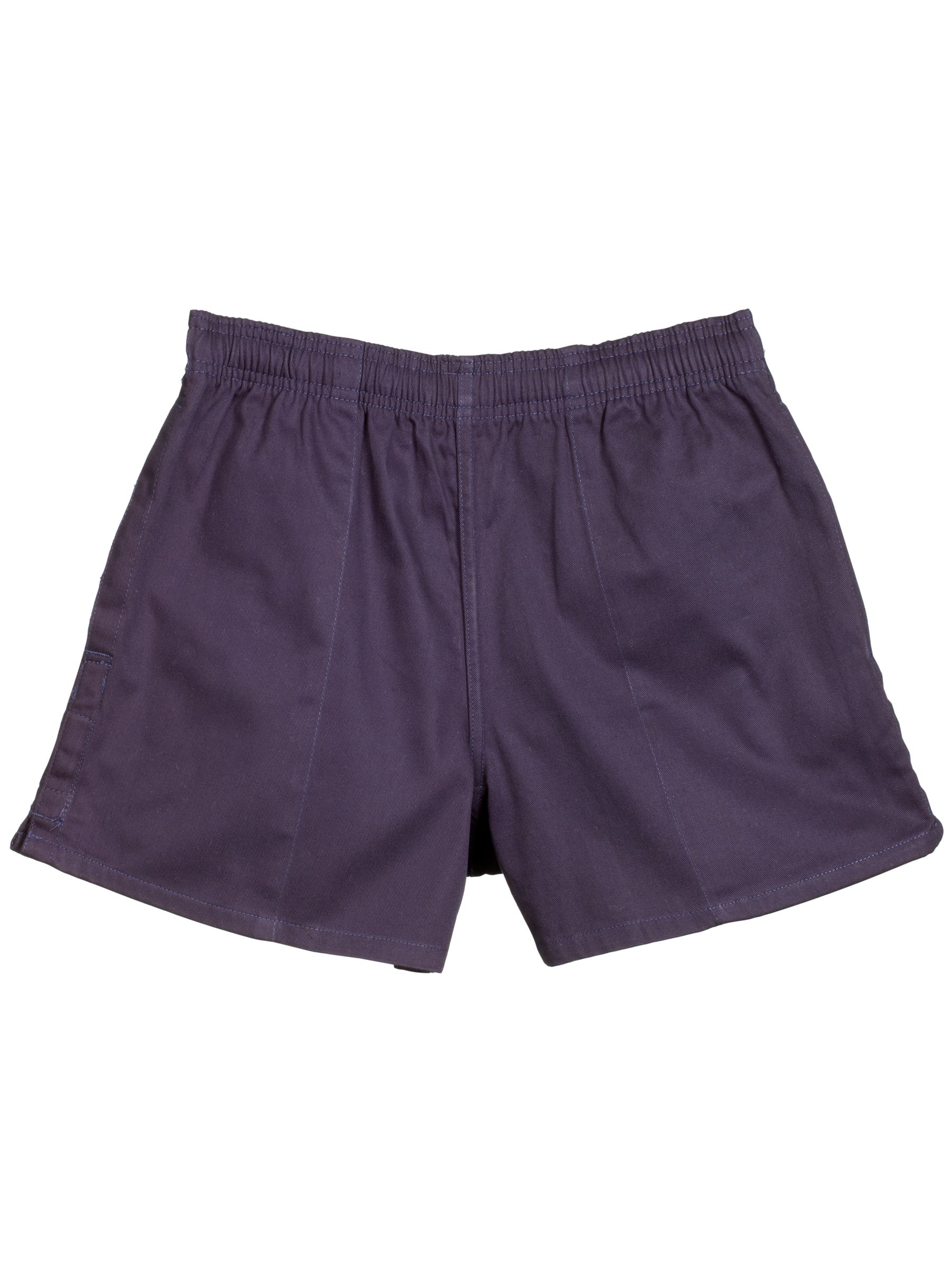 John Lewis Elasticated Waist Rugby Shorts, Navy, Age 7-8