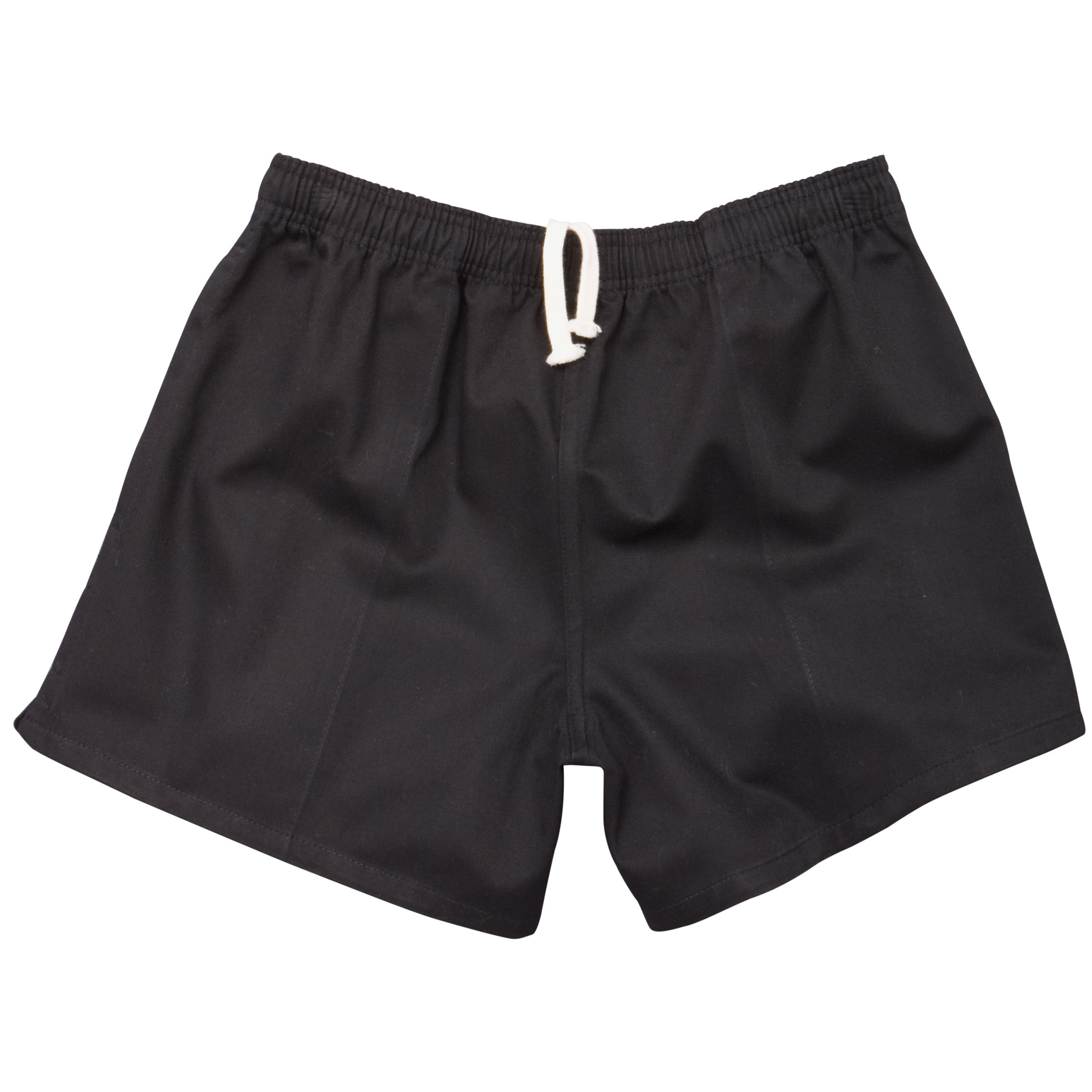 John Lewis Elasticated Waist Rugby Shorts, Black, Age 11-12