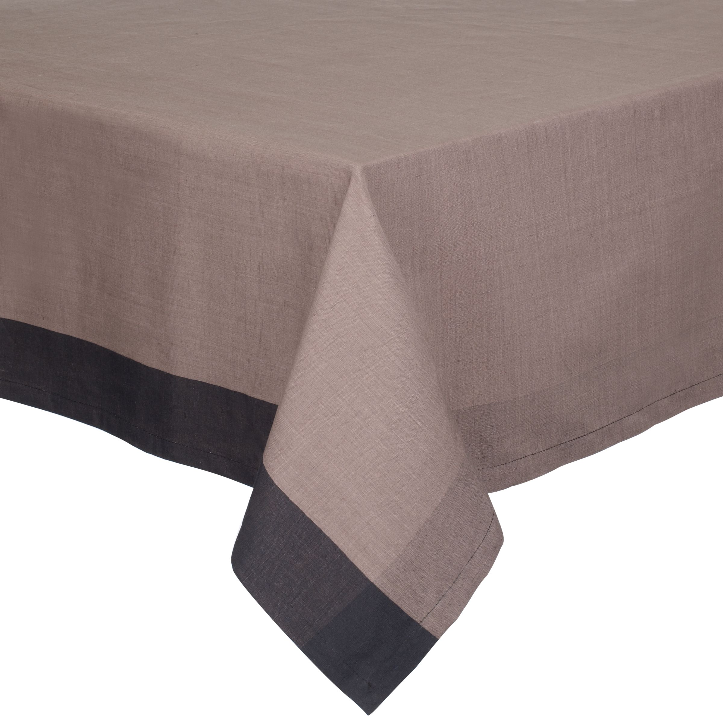 John Lewis Linen Cotton Tablecloth Brown Black W160 x L250cm
