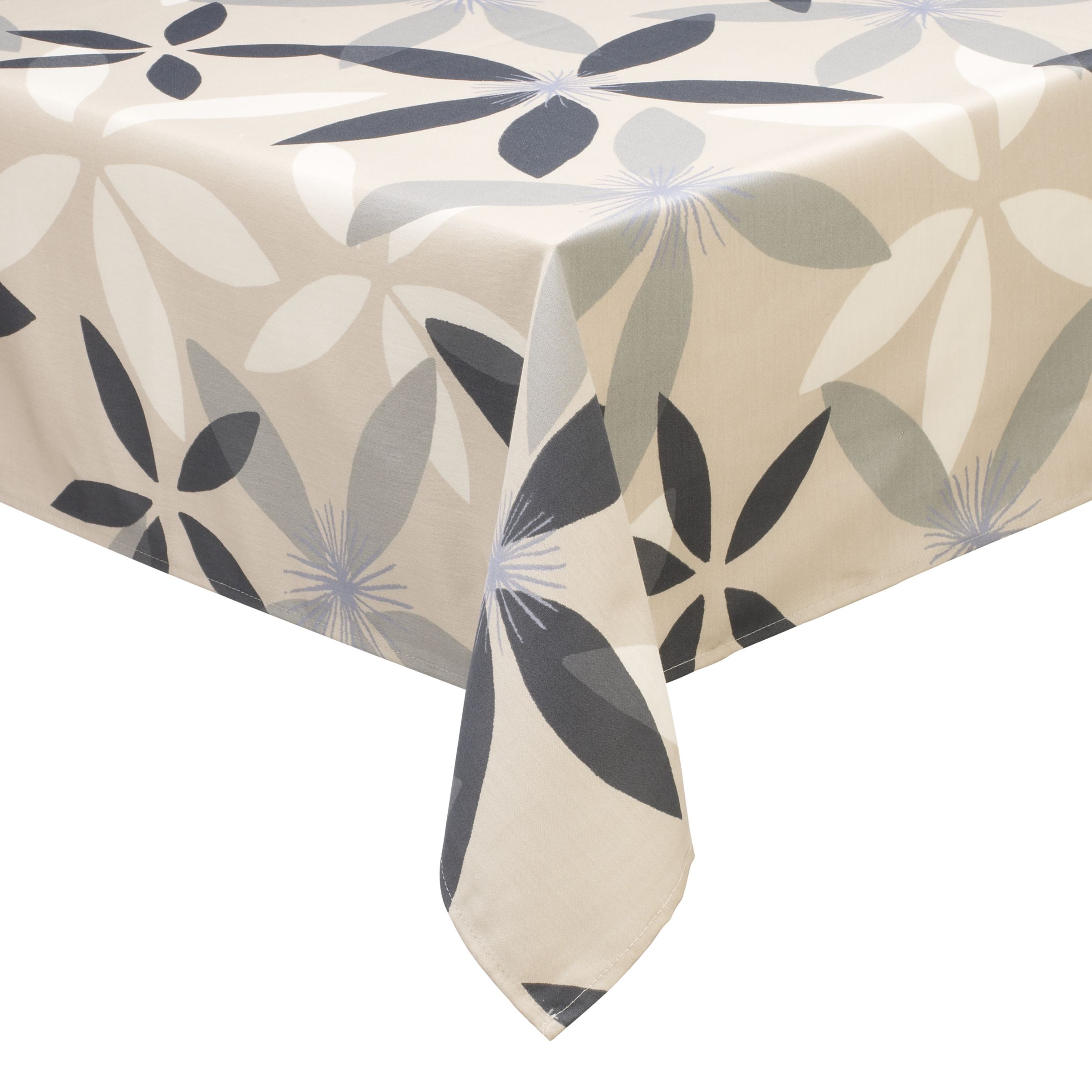 John Lewis Clematis Tablecloths Natural Grey Dia180cm