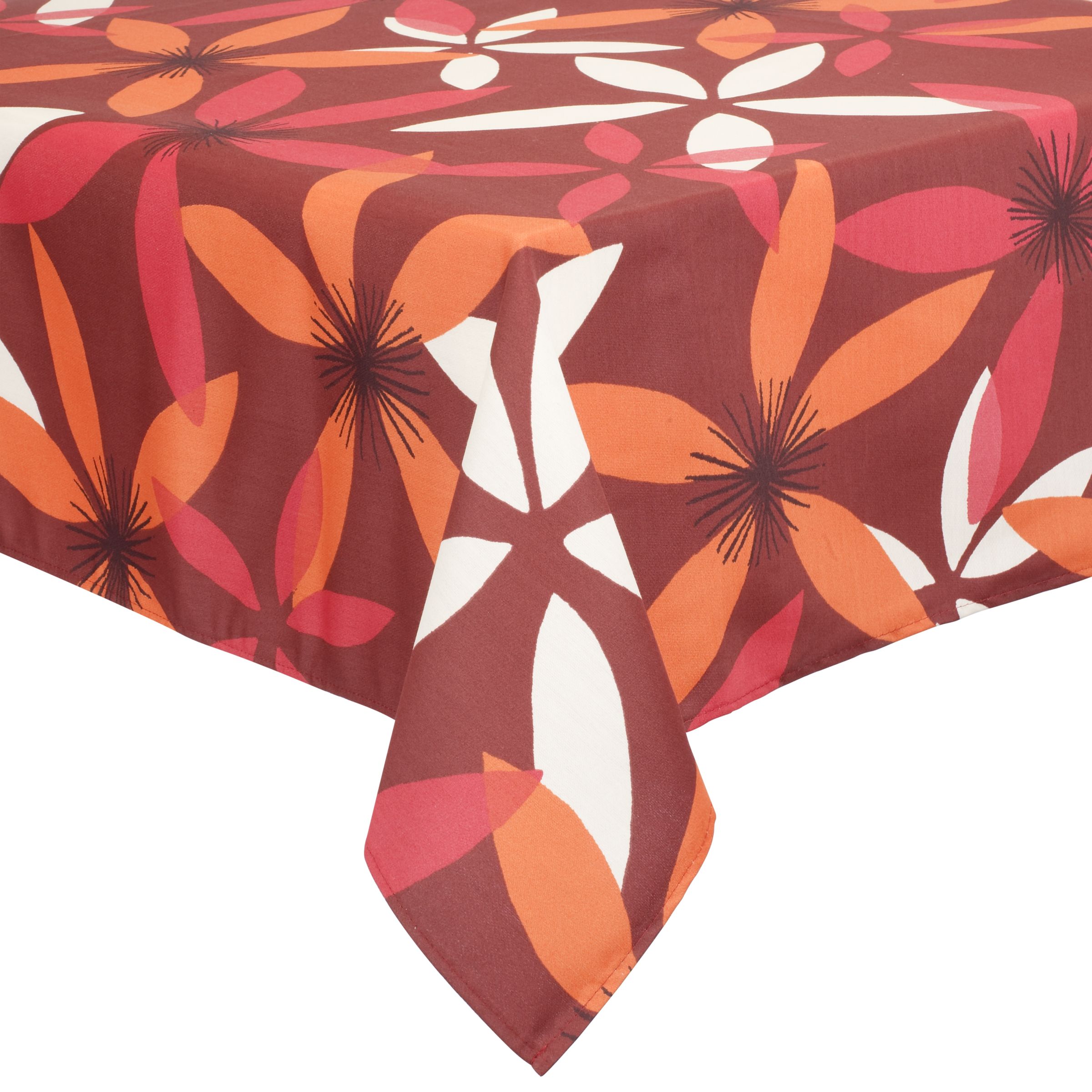John Lewis Clematis Tablecloth Russet W160 x L230cm