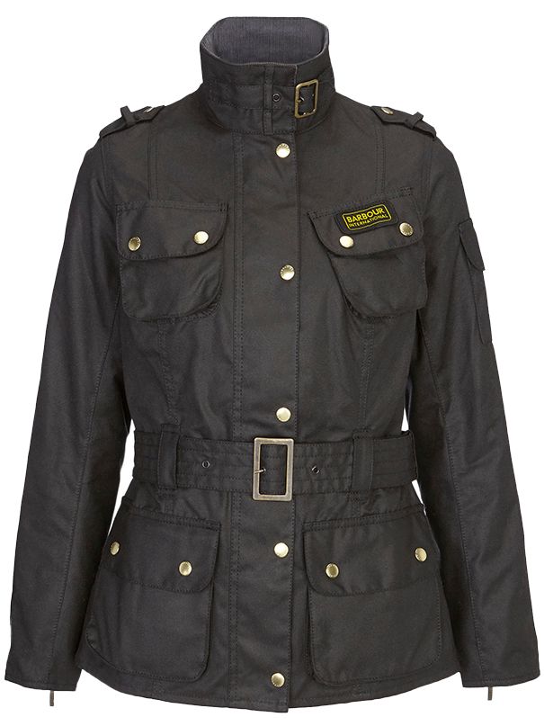 Barbour International Belted Jacket, Black at John Lewis