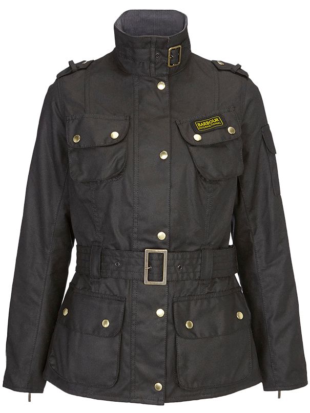 Barbour International Belted Jacket, Black at John Lewis