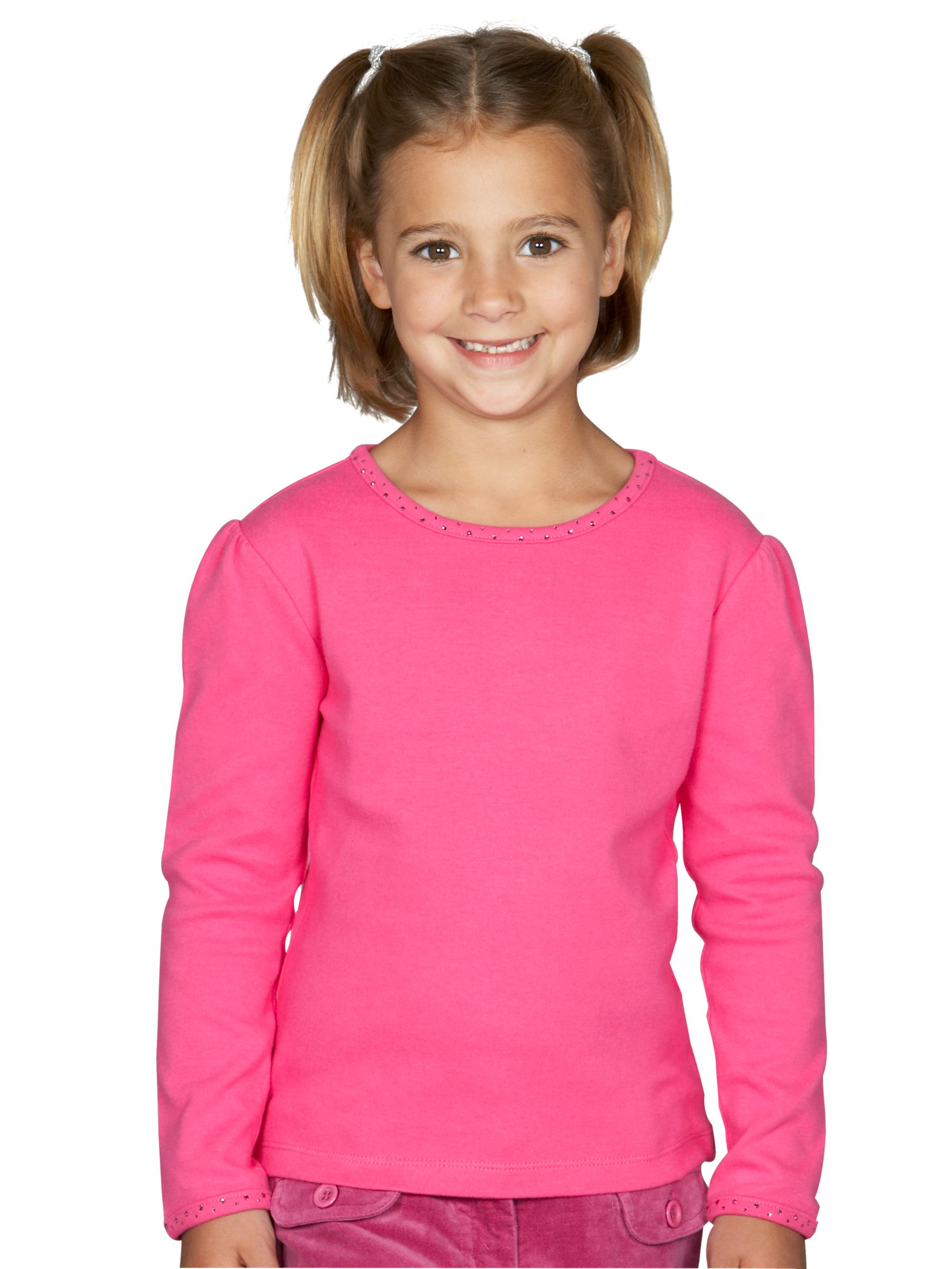 John Lewis Cynthia Long Sleeve T-Shirt, Pink, 8-9 Years