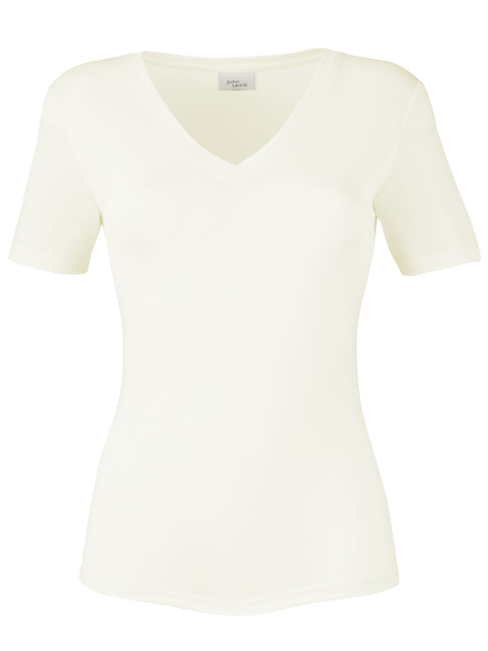 John Lewis Silk Thermal T-Shirt, Ivory, M/L