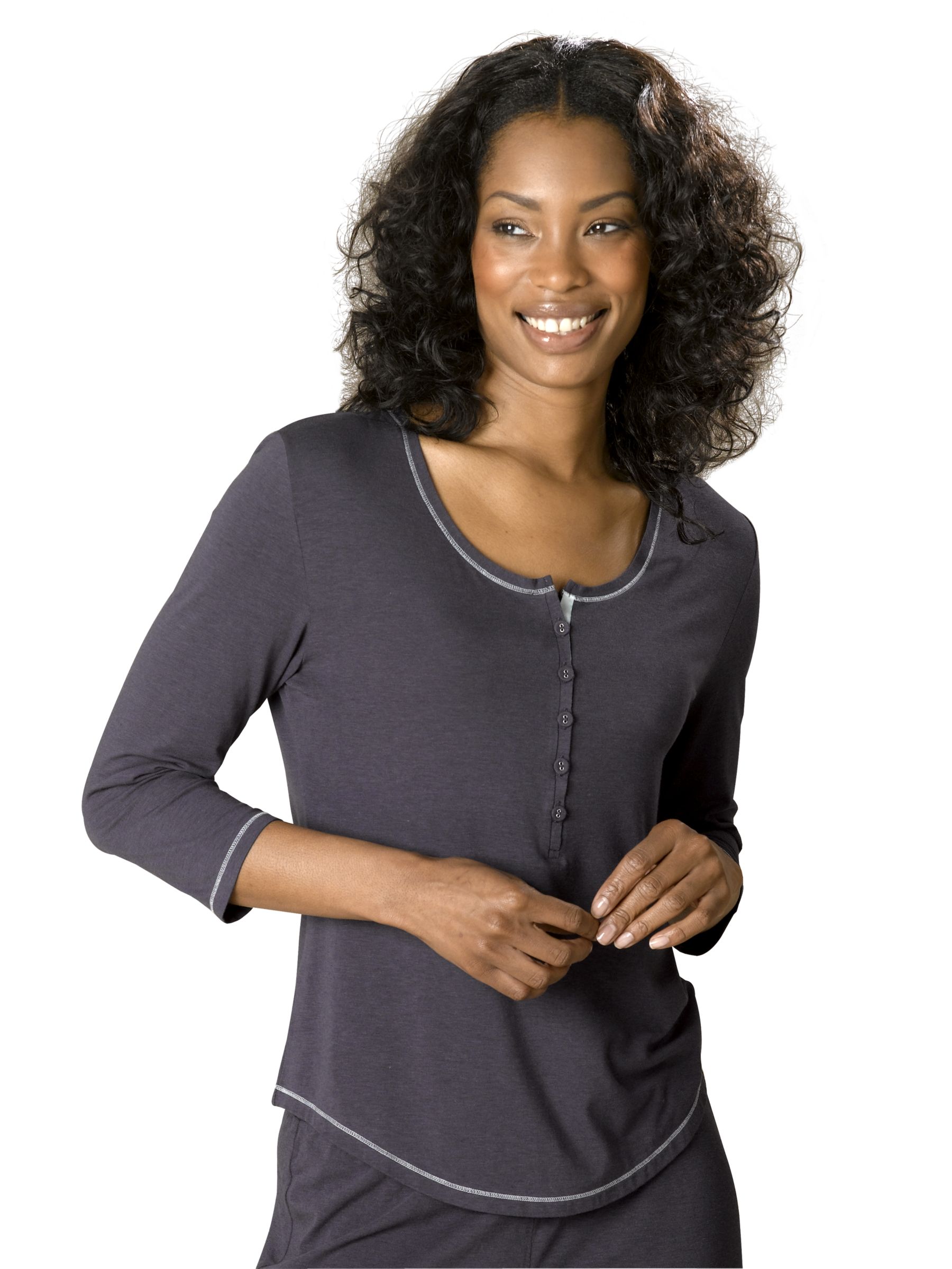 John Lewis Bamboo Bunny PJ Top Grey Size 18
