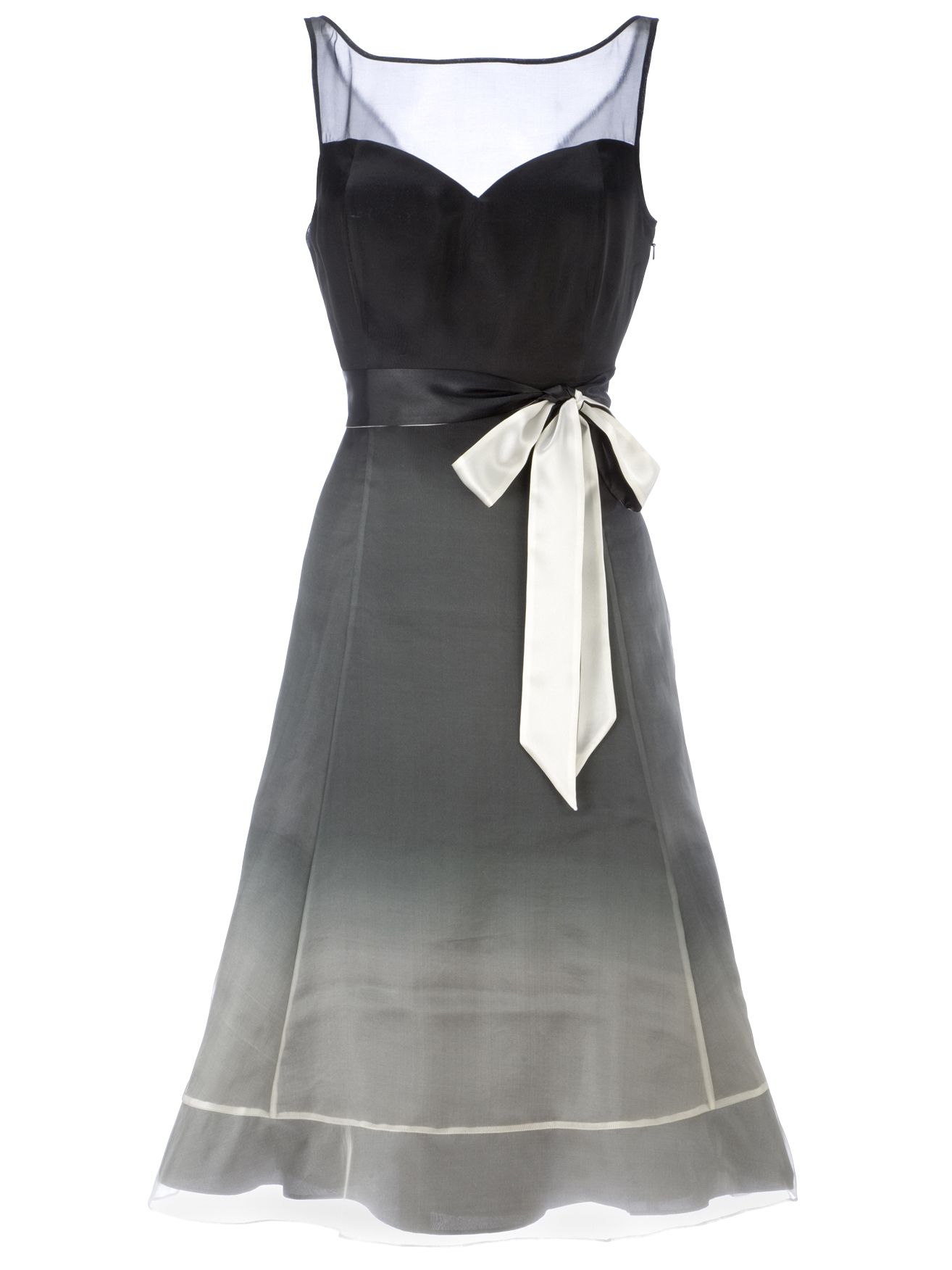 John Lewis Goldie Dip Dye Prom Dress, Monochrome, Size 16