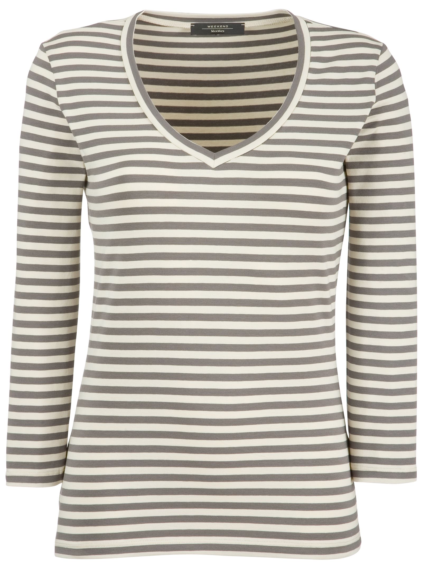 Weekend by Max Mara Stripe T Shirt, Grey, X-Large