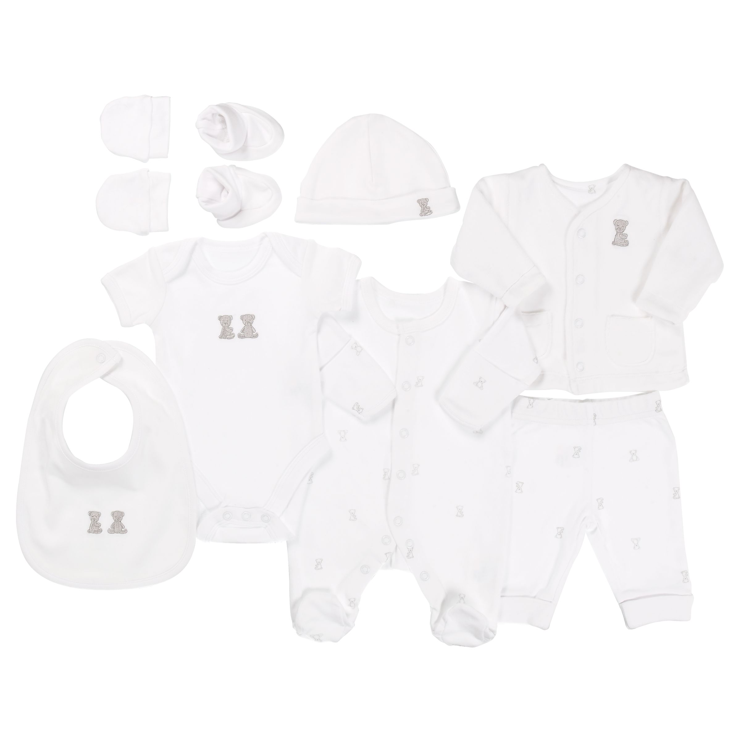John Lewis 8 Piece Baby Gift Set White Tiny Baby