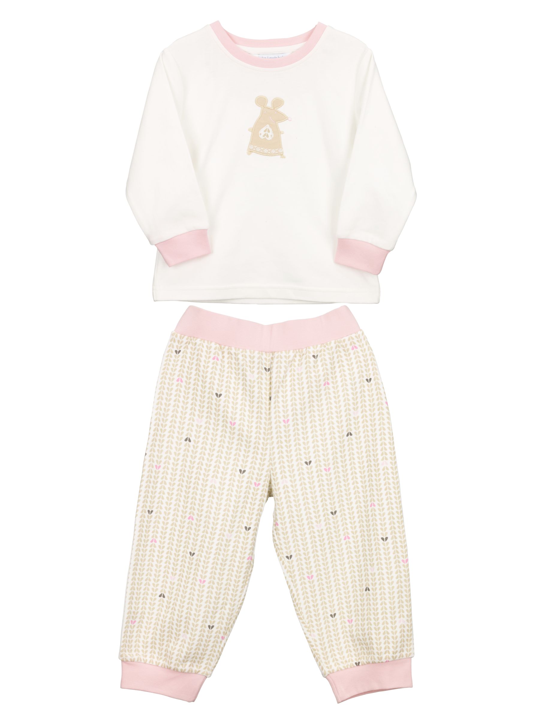 John Lewis Mouse Spot Pyjamas Pack of 2 Pink 9 12 Months 