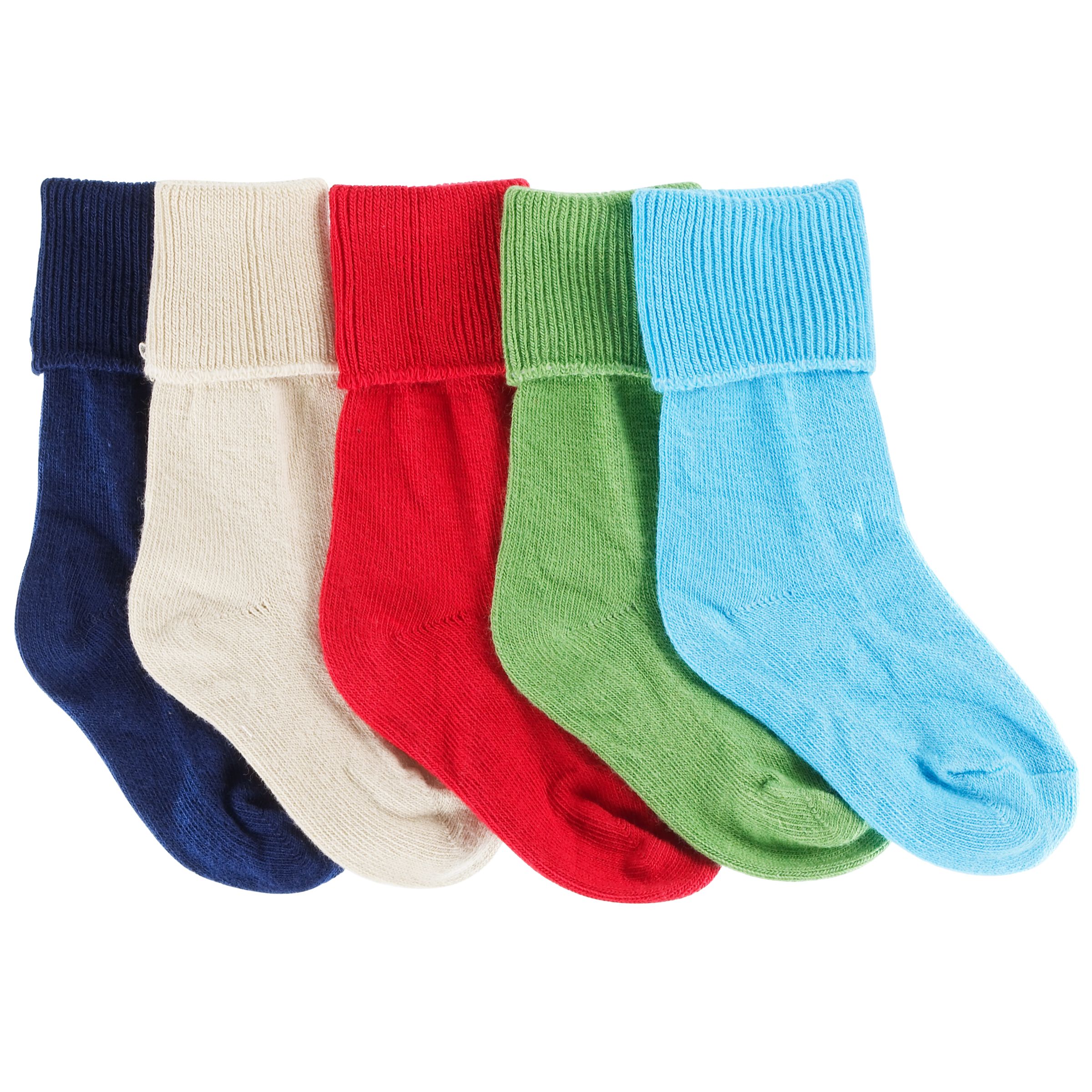 John Lewis Roll Top Socks Pack of 5 Multicoloured 23 Years